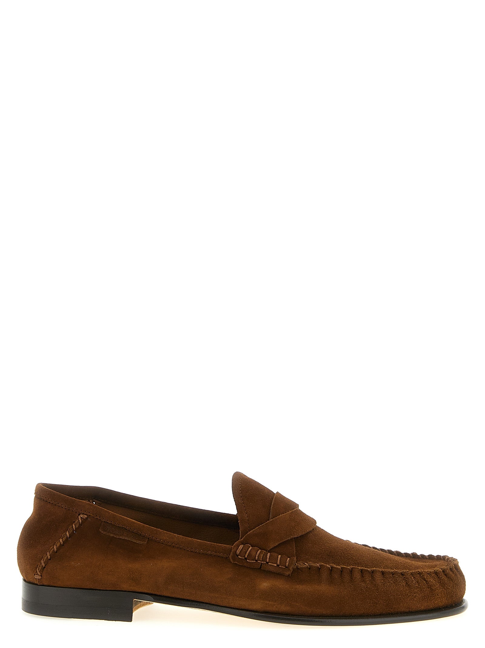 Tom Ford Brown Suede Leather Slip-On Loafers Tom Ford