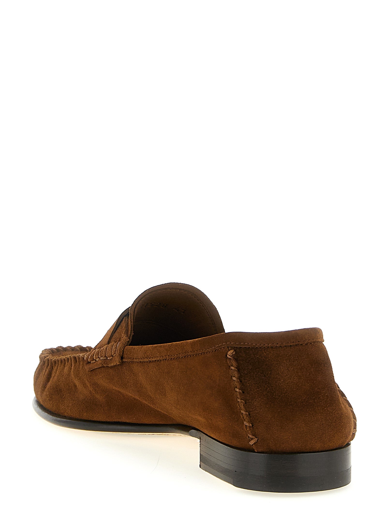 Tom Ford Brown Suede Leather Slip-On Loafers Tom Ford