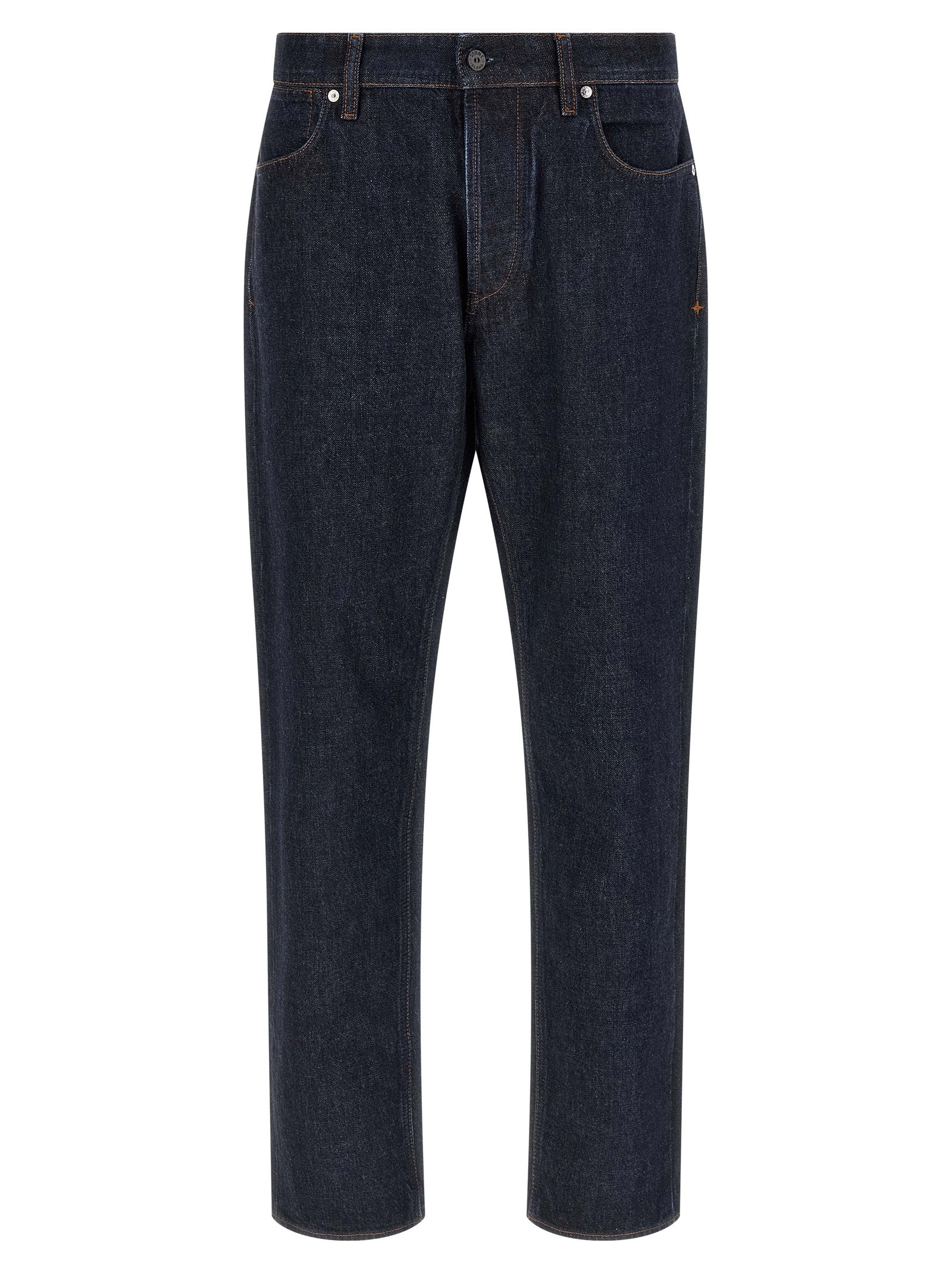 Stone Island Blue Cotton Straight-Leg Jeans Stone Island