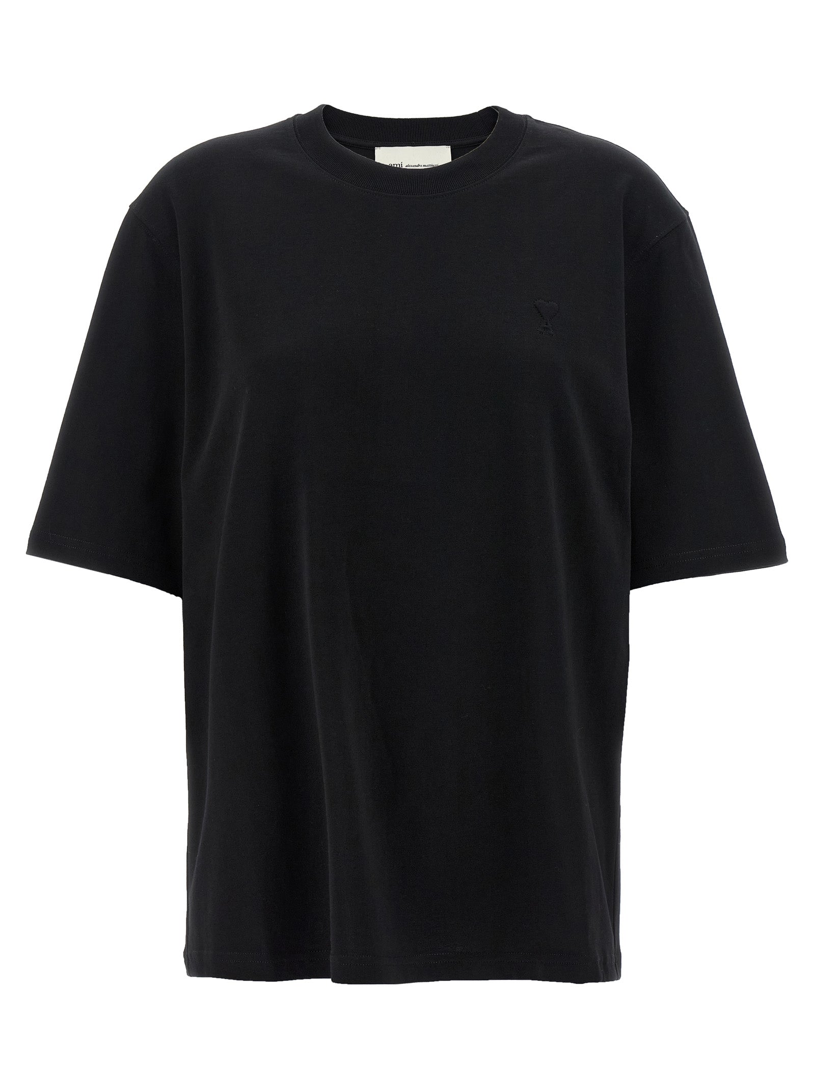 Ami Paris Black Cotton T-Shirt Ami Paris