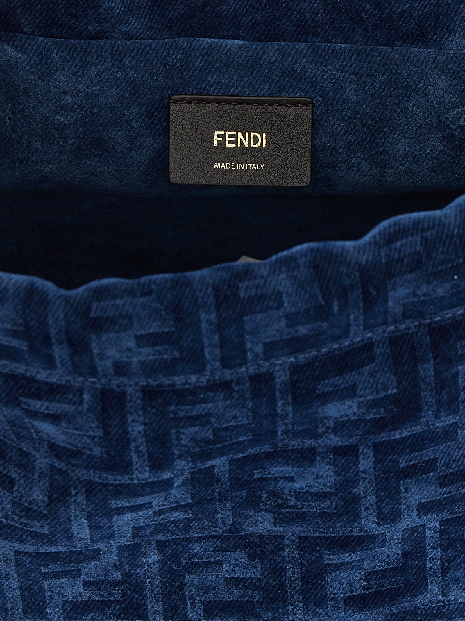 Fendi Blue Cotton Backpack Fendi