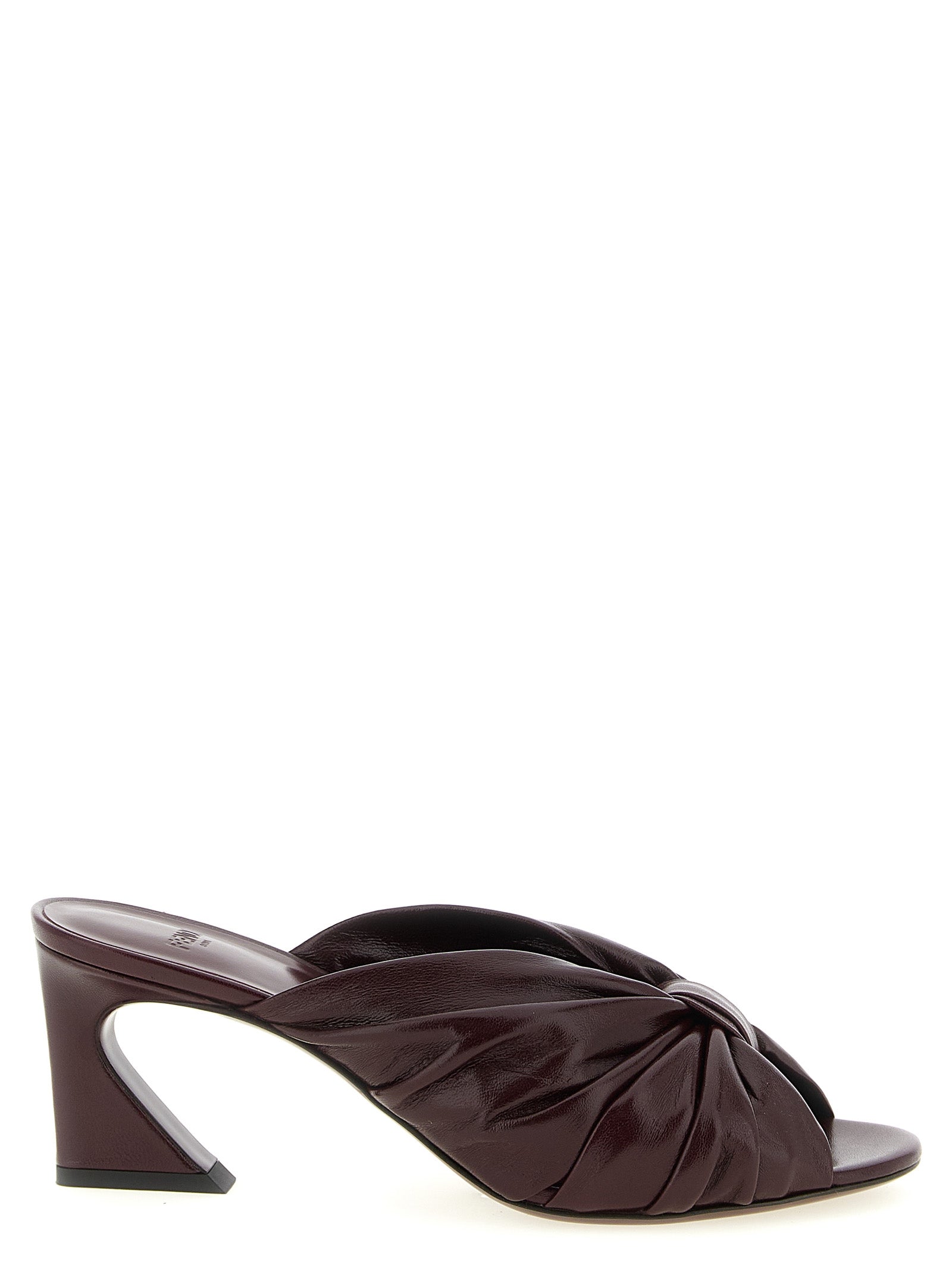 Fendi Bordeaux Lamb Leather Platform Sandals Fendi