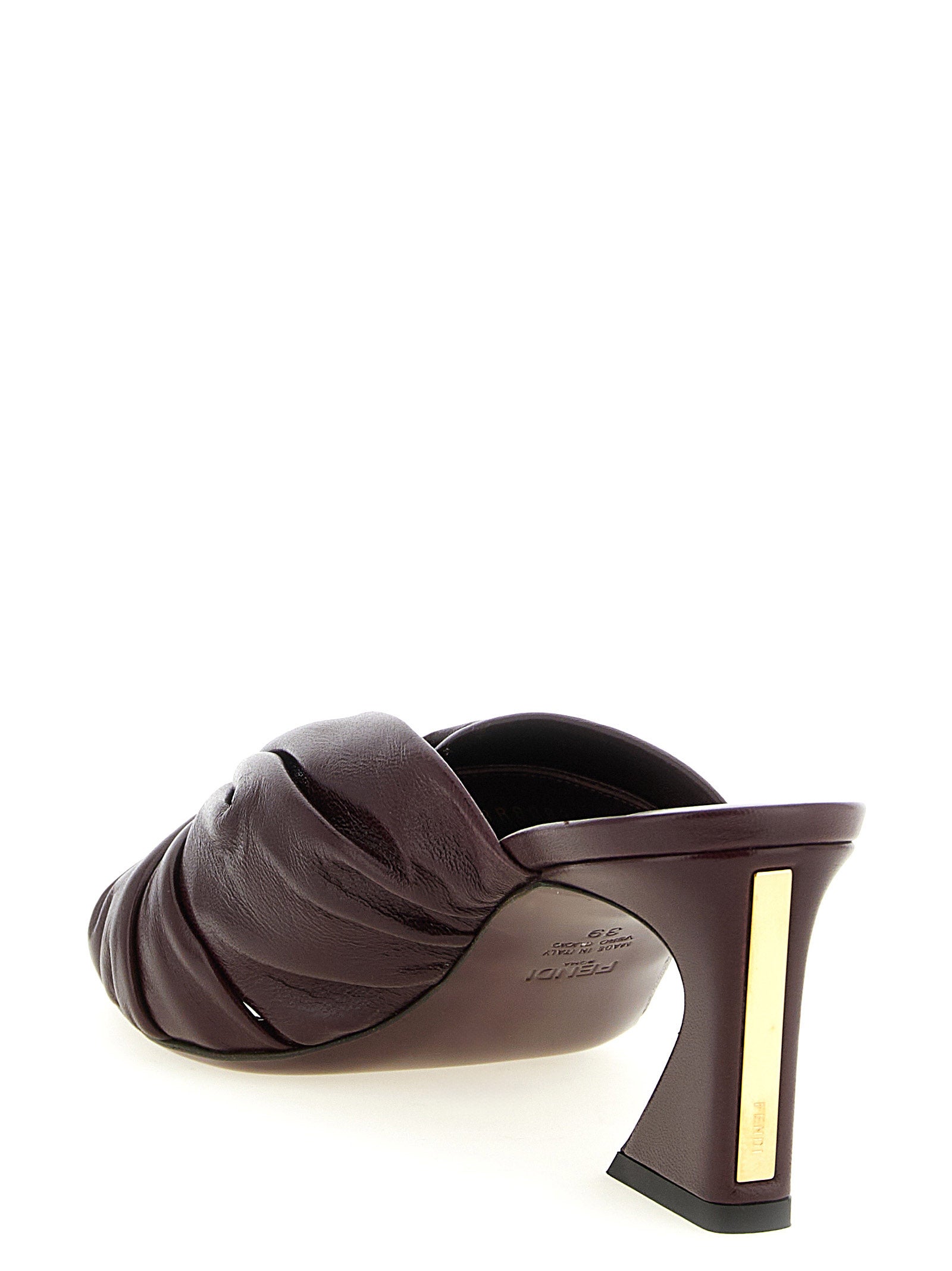 Fendi Bordeaux Lamb Leather Platform Sandals Fendi