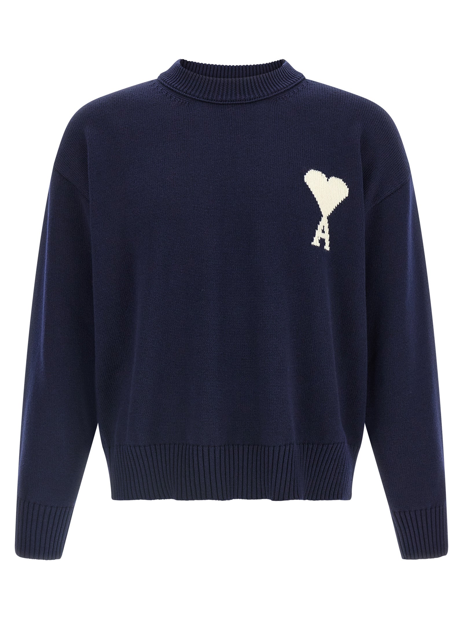 Ami Paris Blue Wool Cardigan Ami Paris