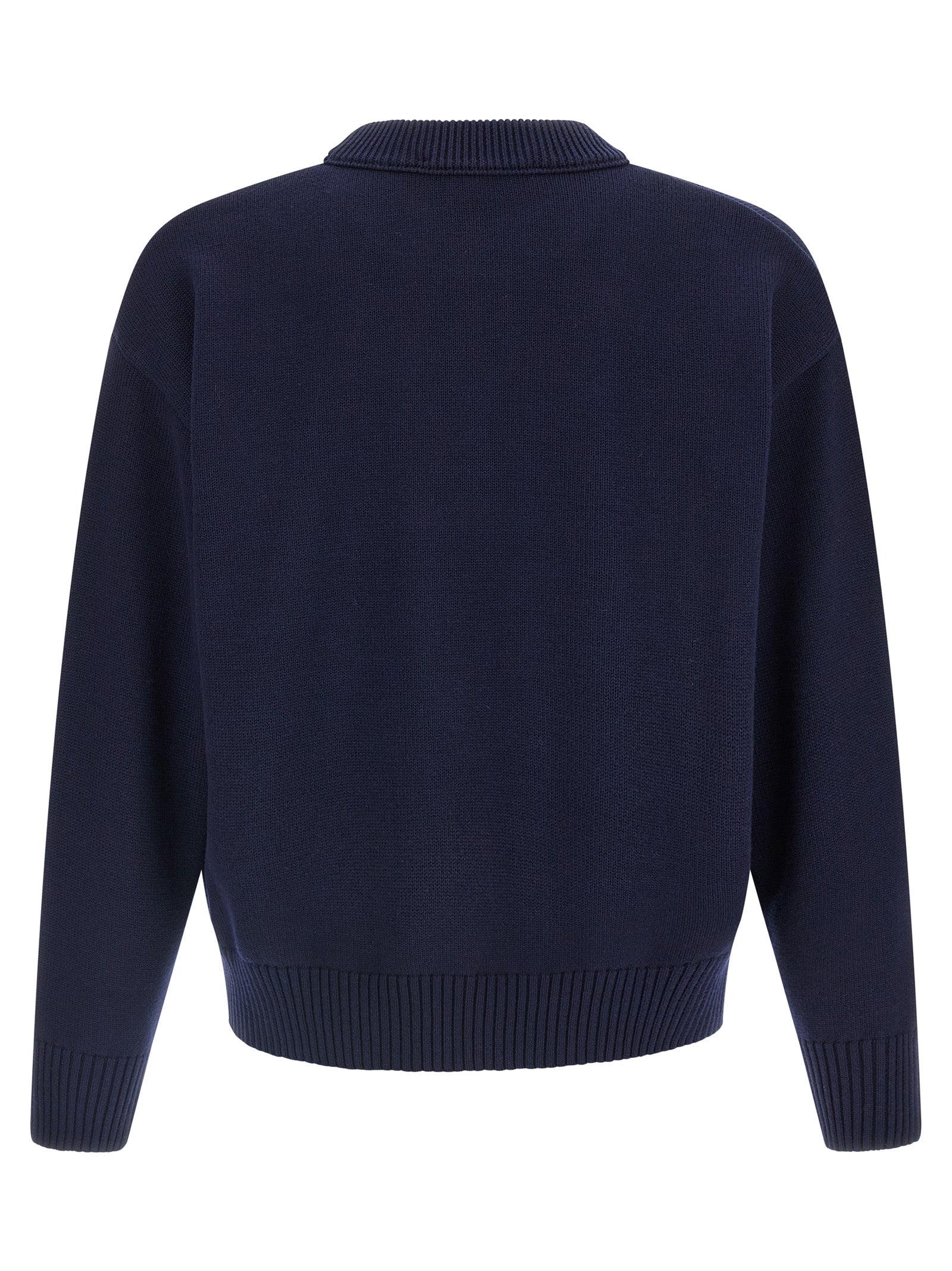 Ami Paris Blue Wool Cardigan Ami Paris