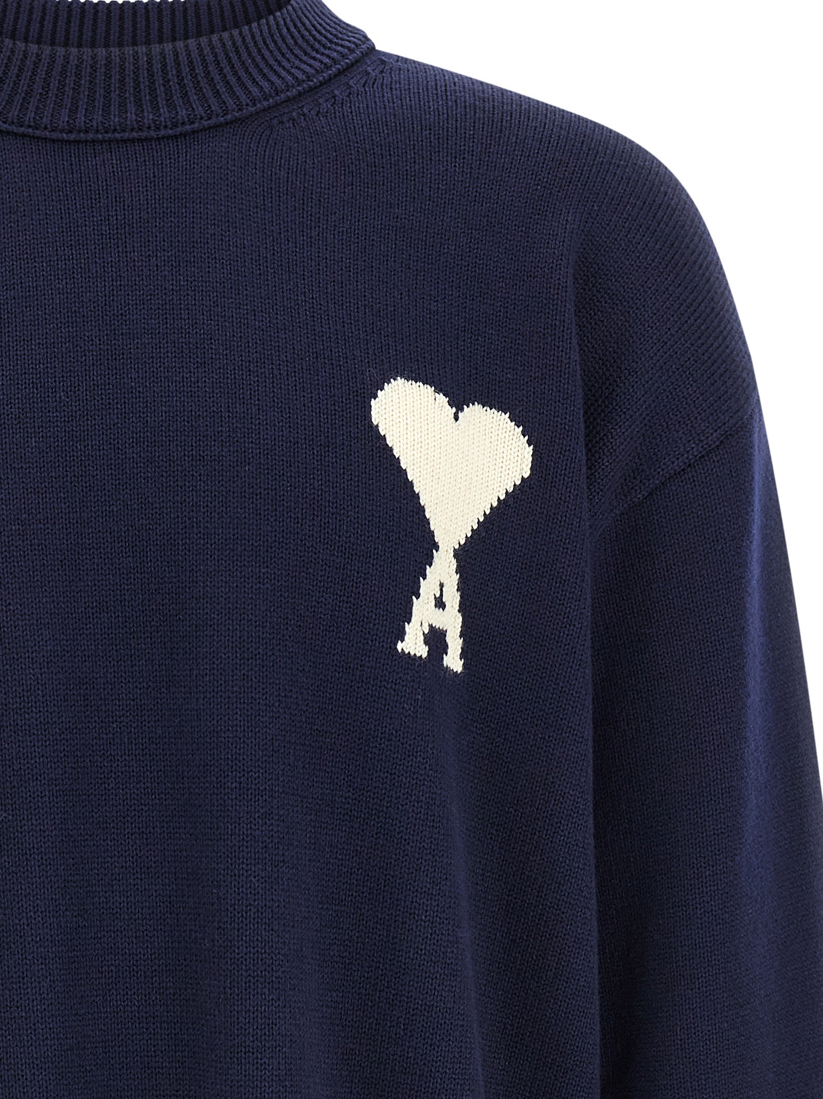 Ami Paris Blue Wool Cardigan Ami Paris