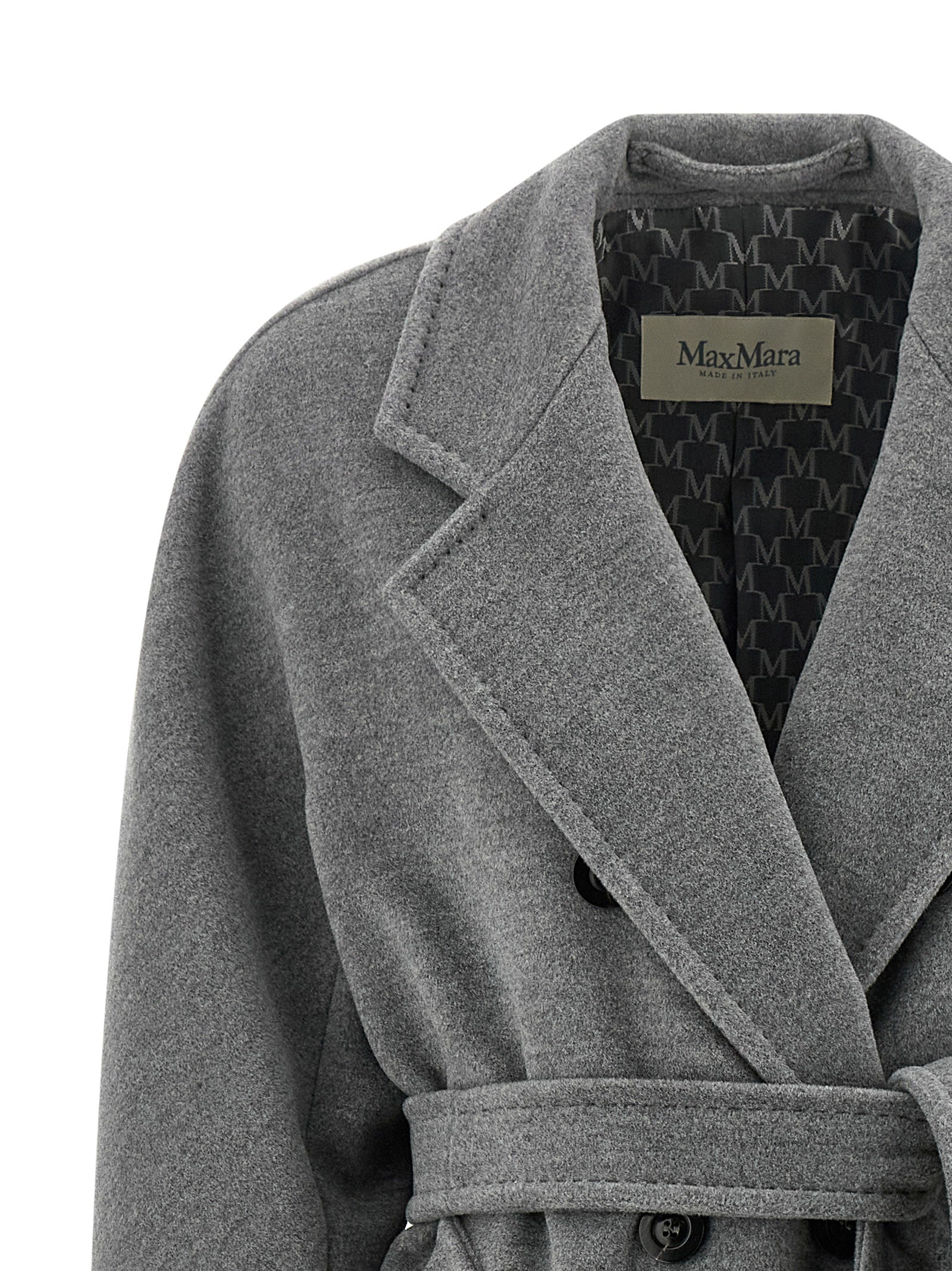 Max Mara Gray Virgin Wool Coat Max Mara