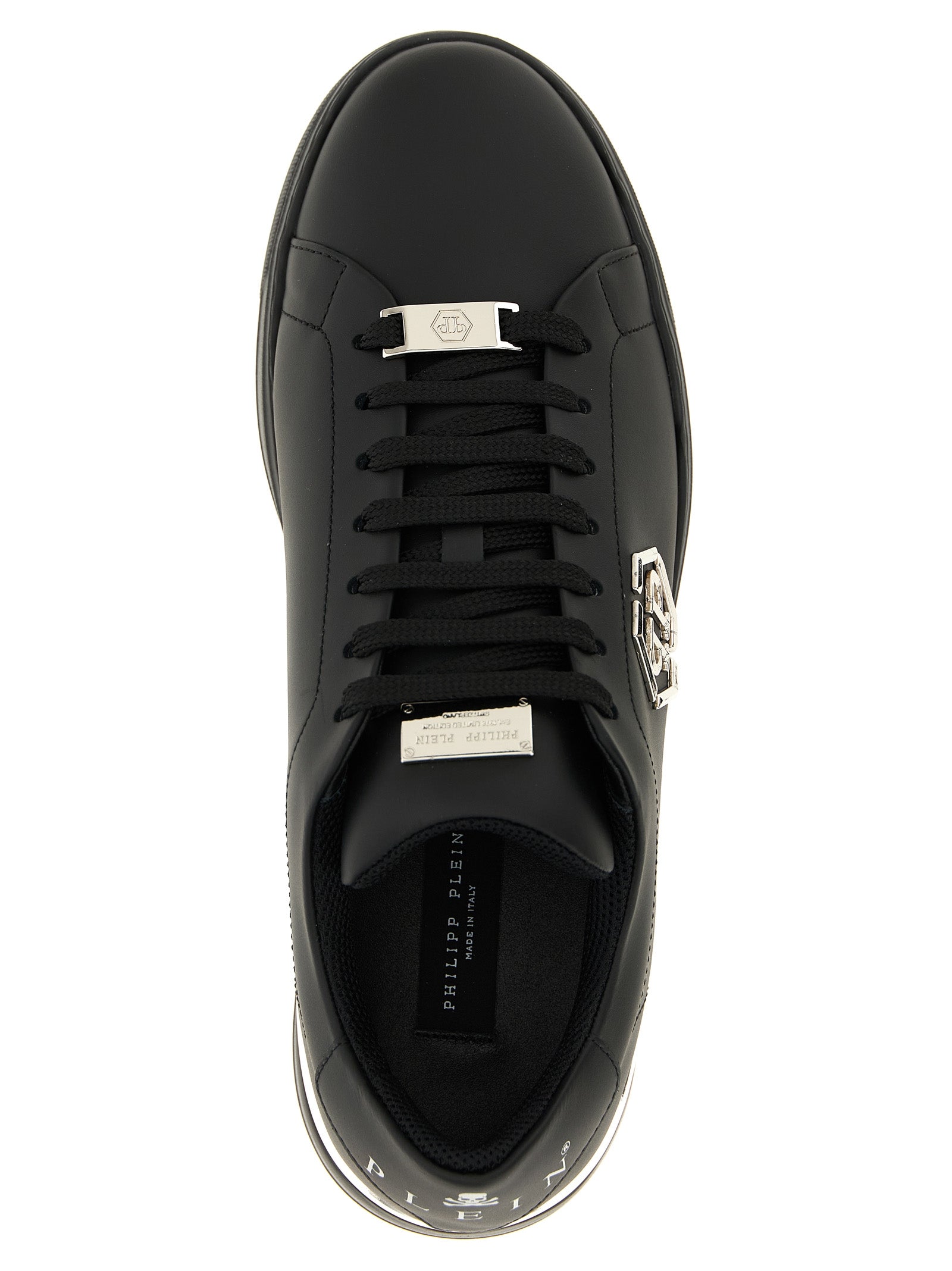 Philipp Plein Black Calfskin Low Top Sneakers Philipp Plein