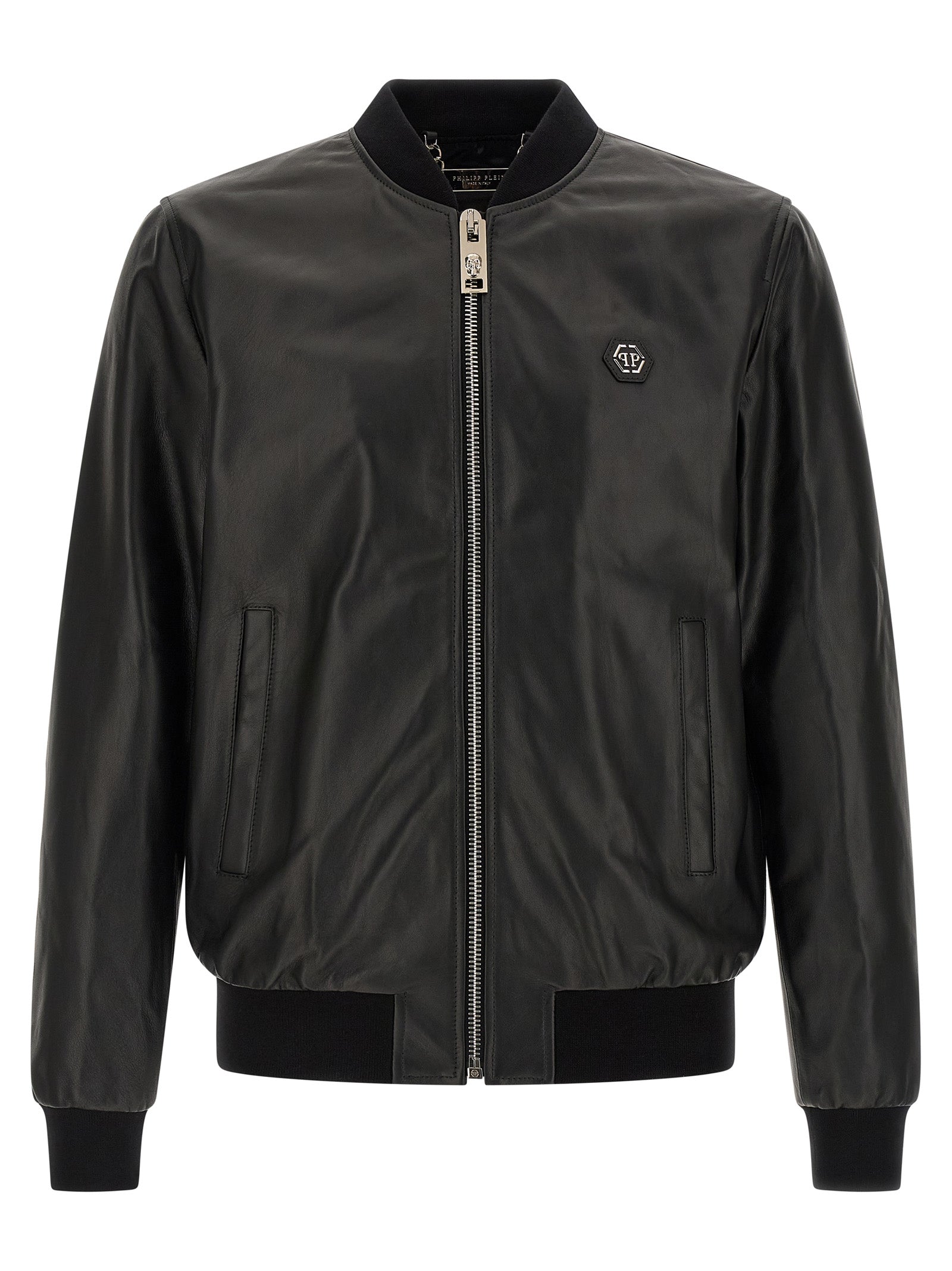 Philipp Plein Black Lambskin Leather Jacket Philipp Plein