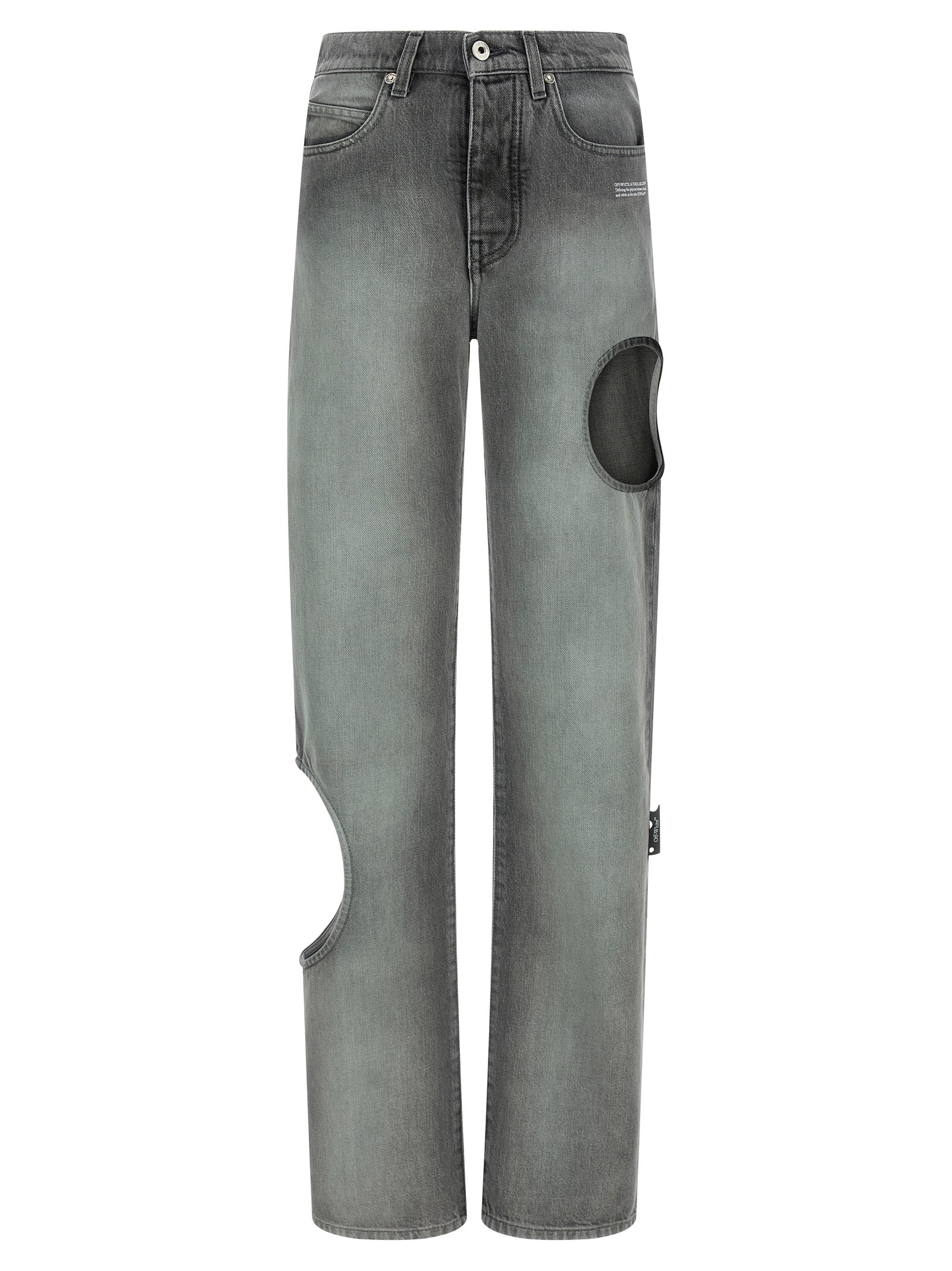 Off-White Gray Cotton Straight-Leg Jeans Off-White