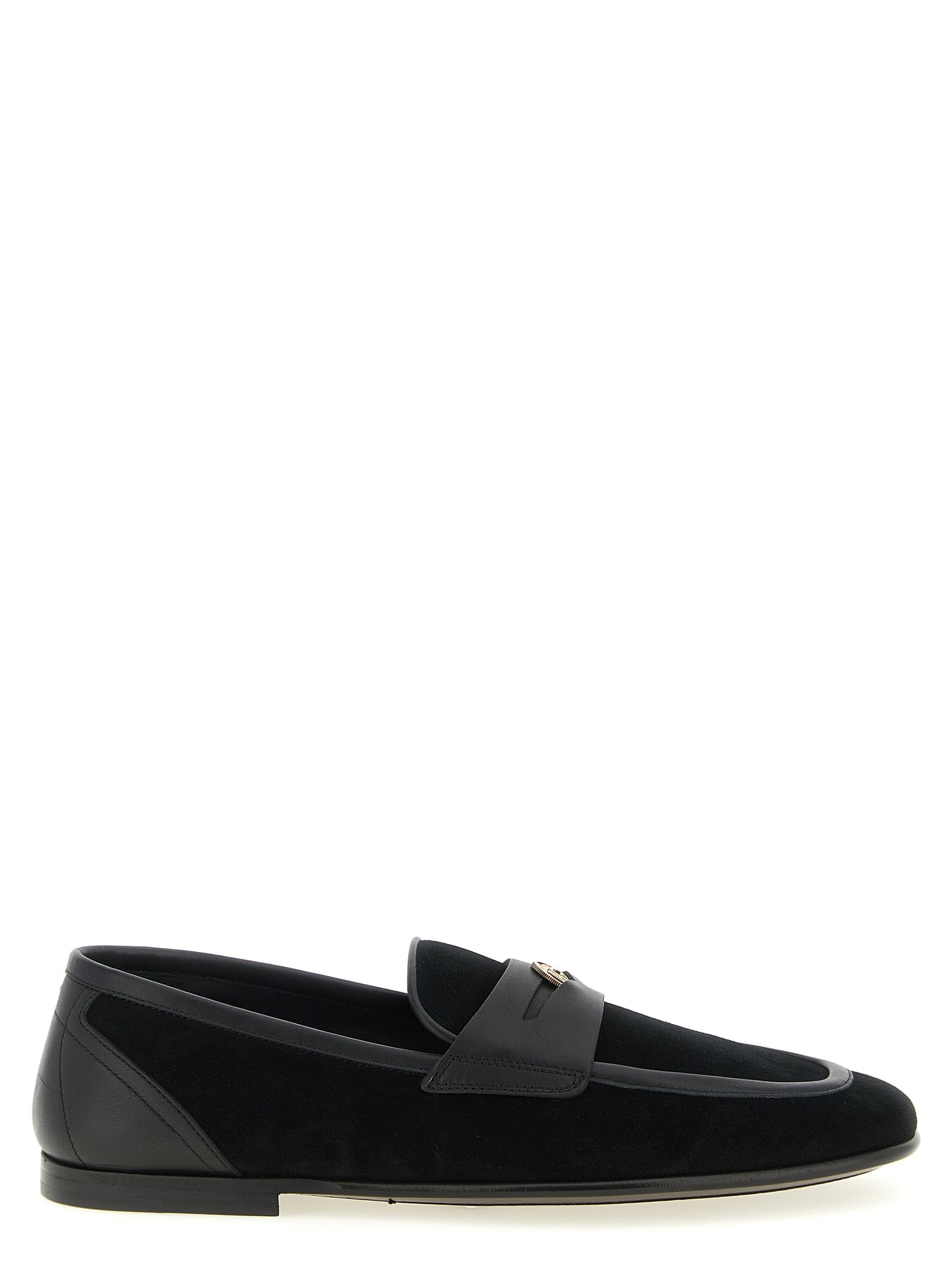 Dolce & Gabbana Black Calfskin Slip-On Loafers Dolce & Gabbana