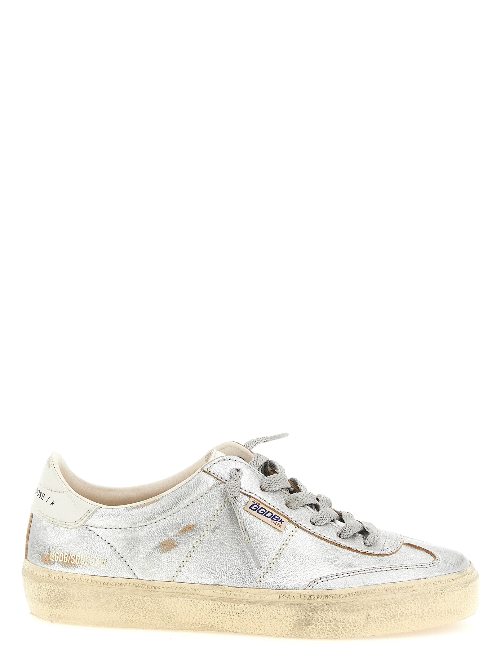 Golden Goose Silver Cowhide Low Top Sneakers Golden Goose