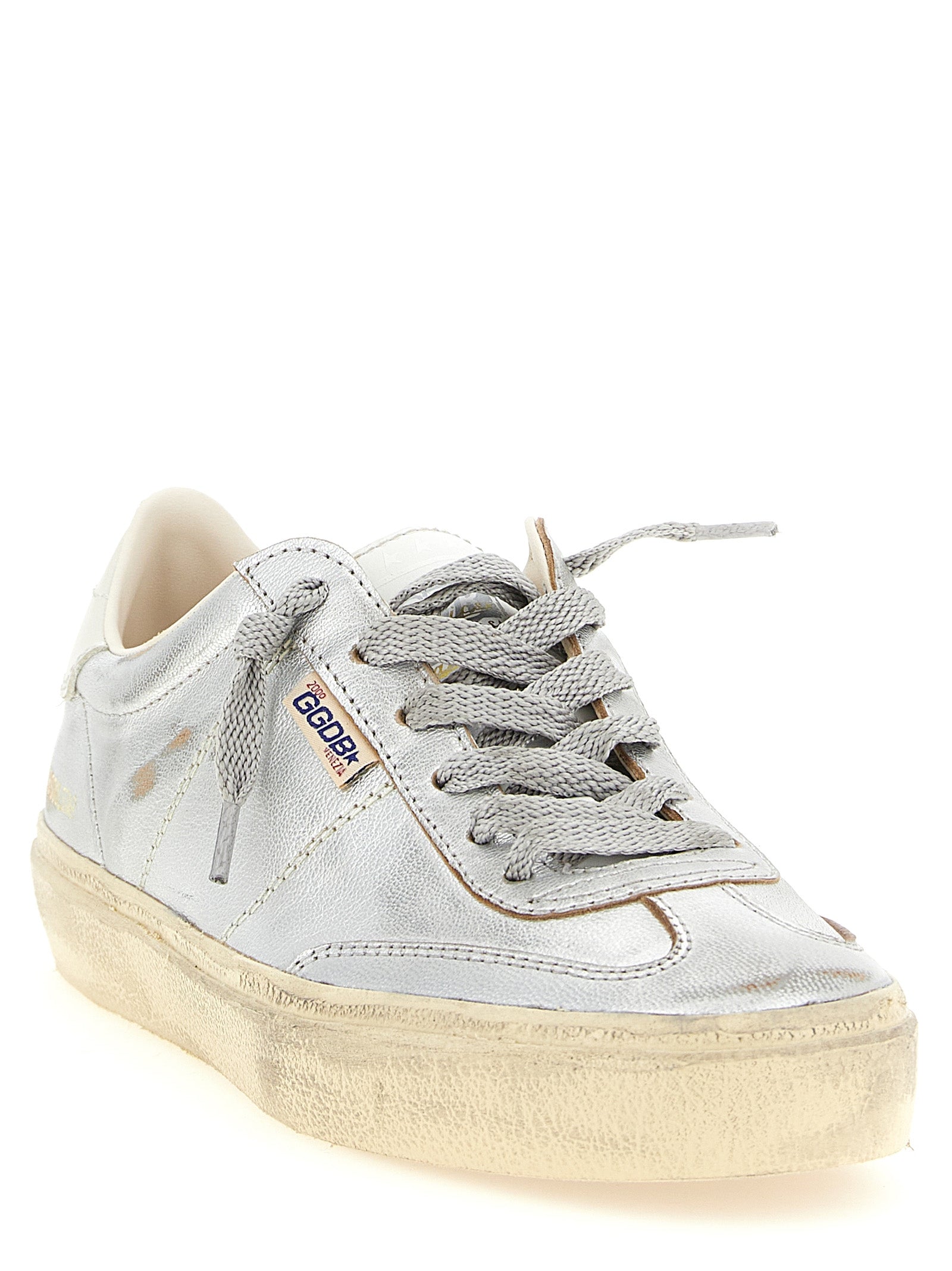 Golden Goose Silver Cowhide Low Top Sneakers Golden Goose