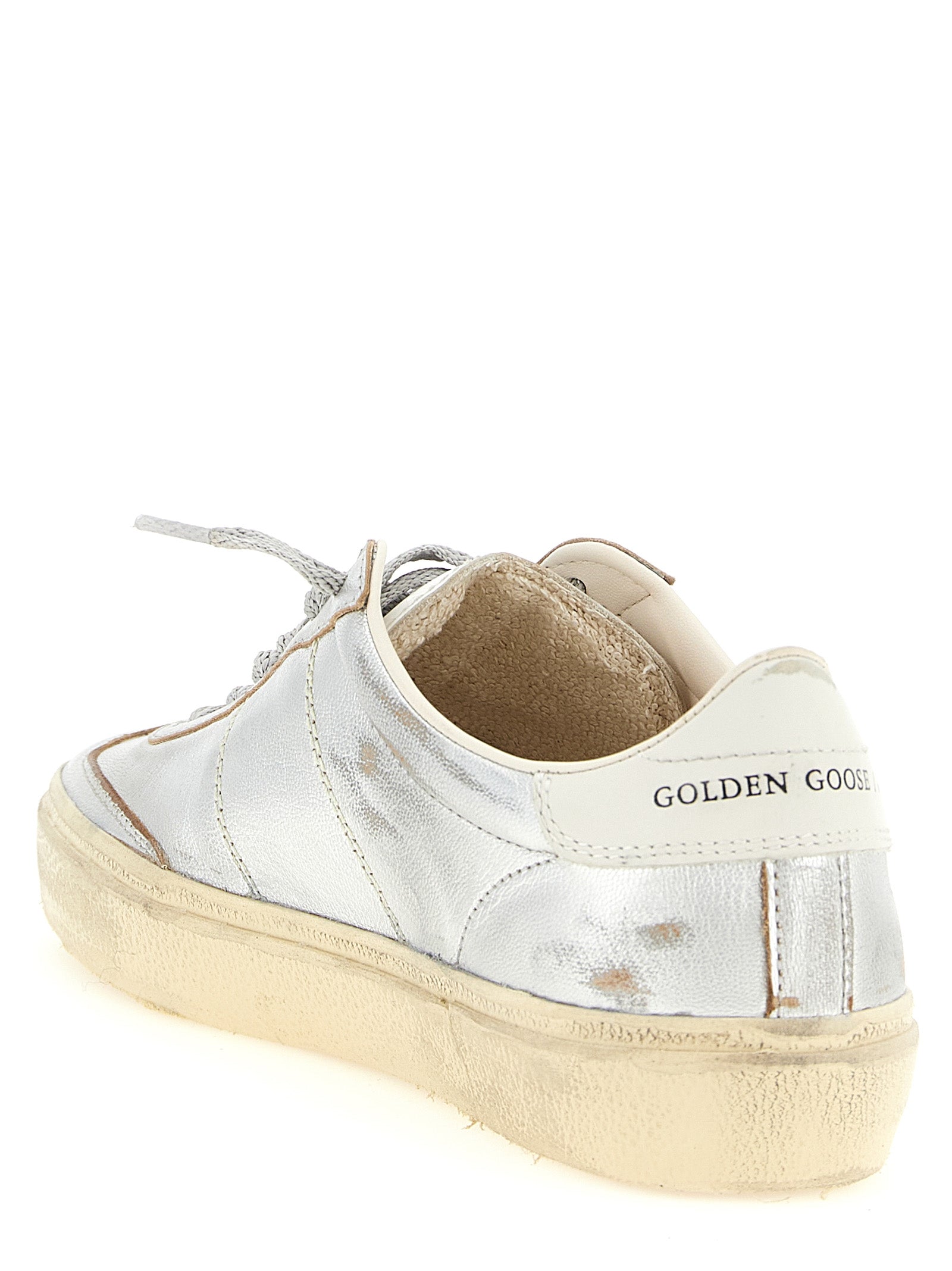 Golden Goose Silver Cowhide Low Top Sneakers Golden Goose