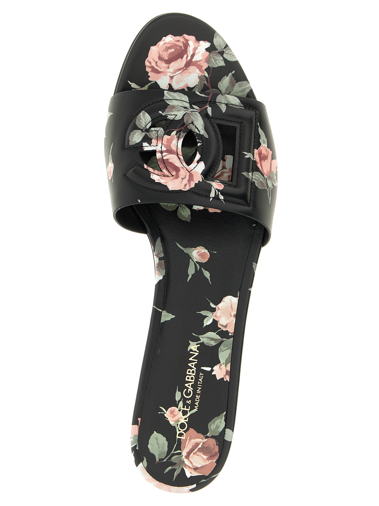 Dolce & Gabbana Black Calfskin Slides Dolce & Gabbana