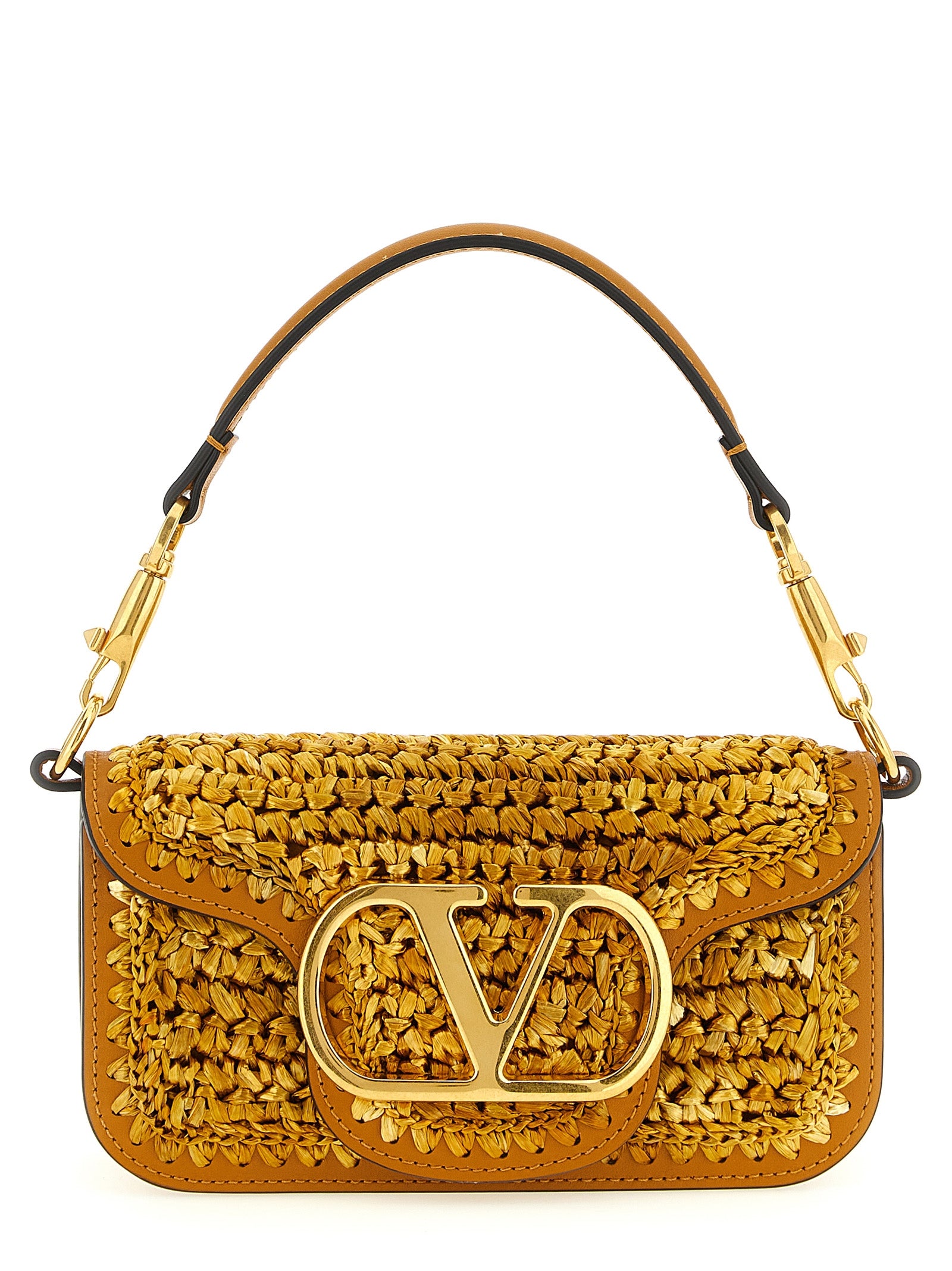 Valentino Garavani Gold Viscose Shoulder Bag Valentino Garavani
