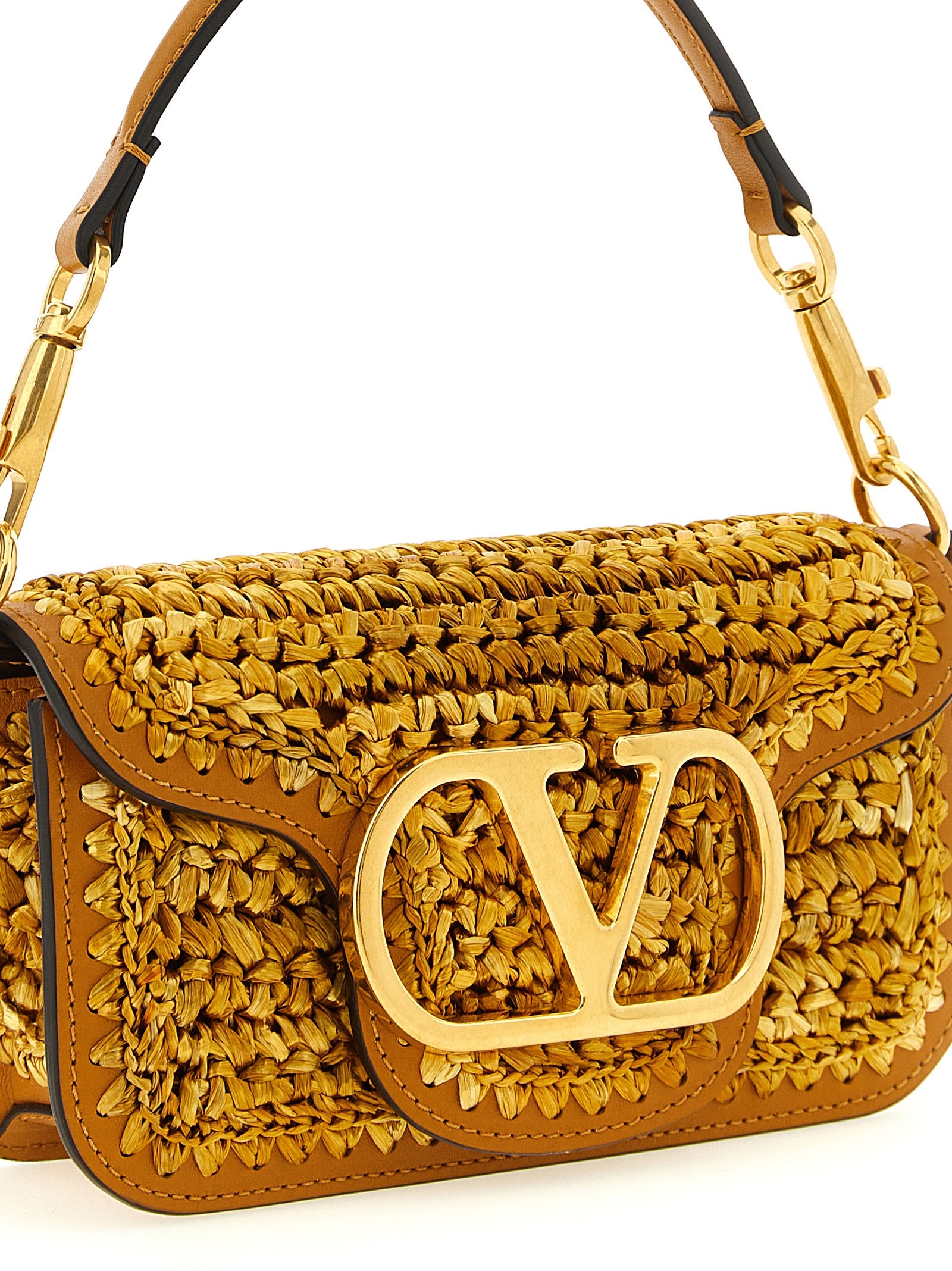Valentino Garavani Gold Viscose Shoulder Bag Valentino Garavani