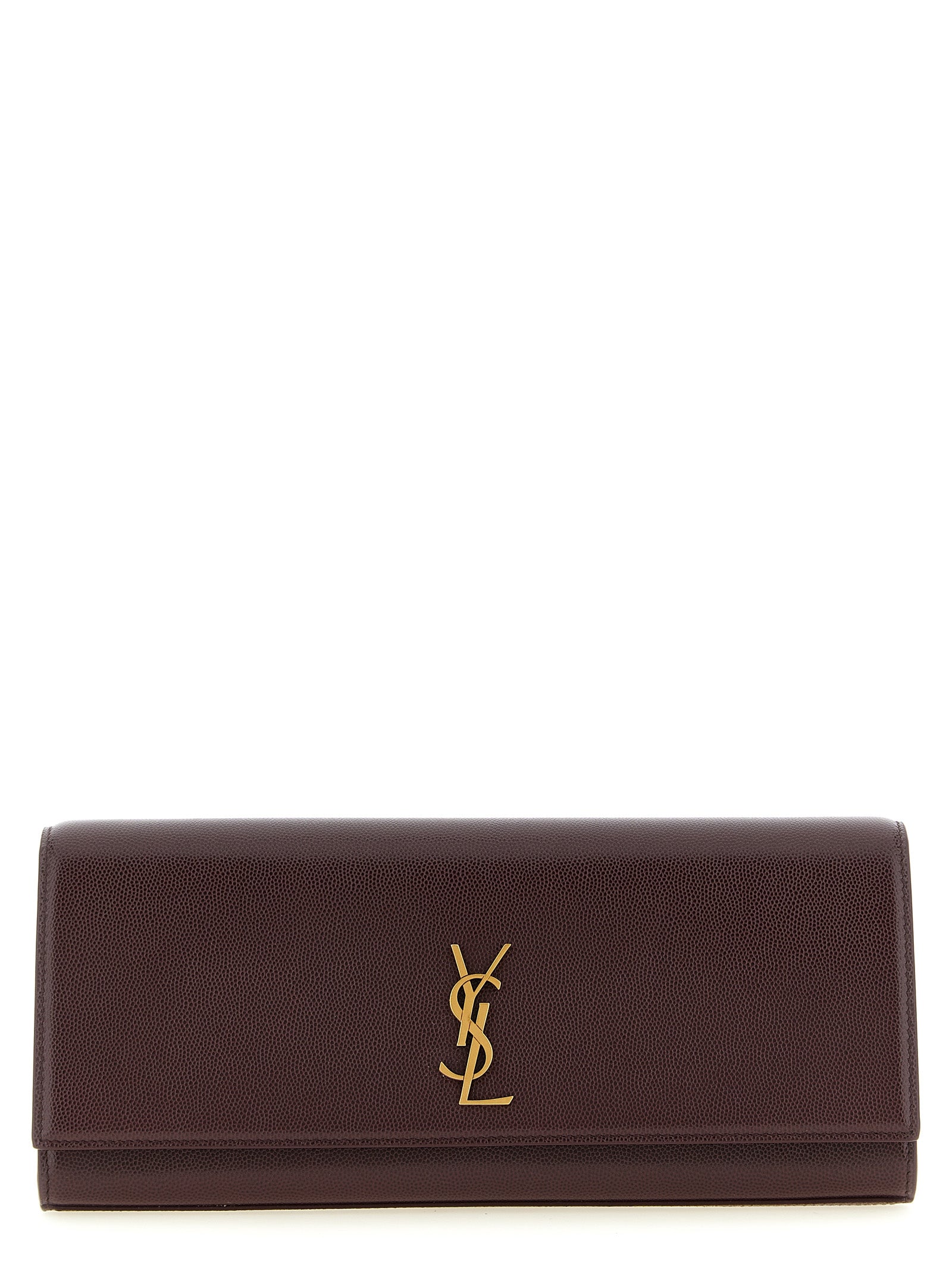 Saint Laurent Bordeaux Calfskin Clutch Bag Saint Laurent