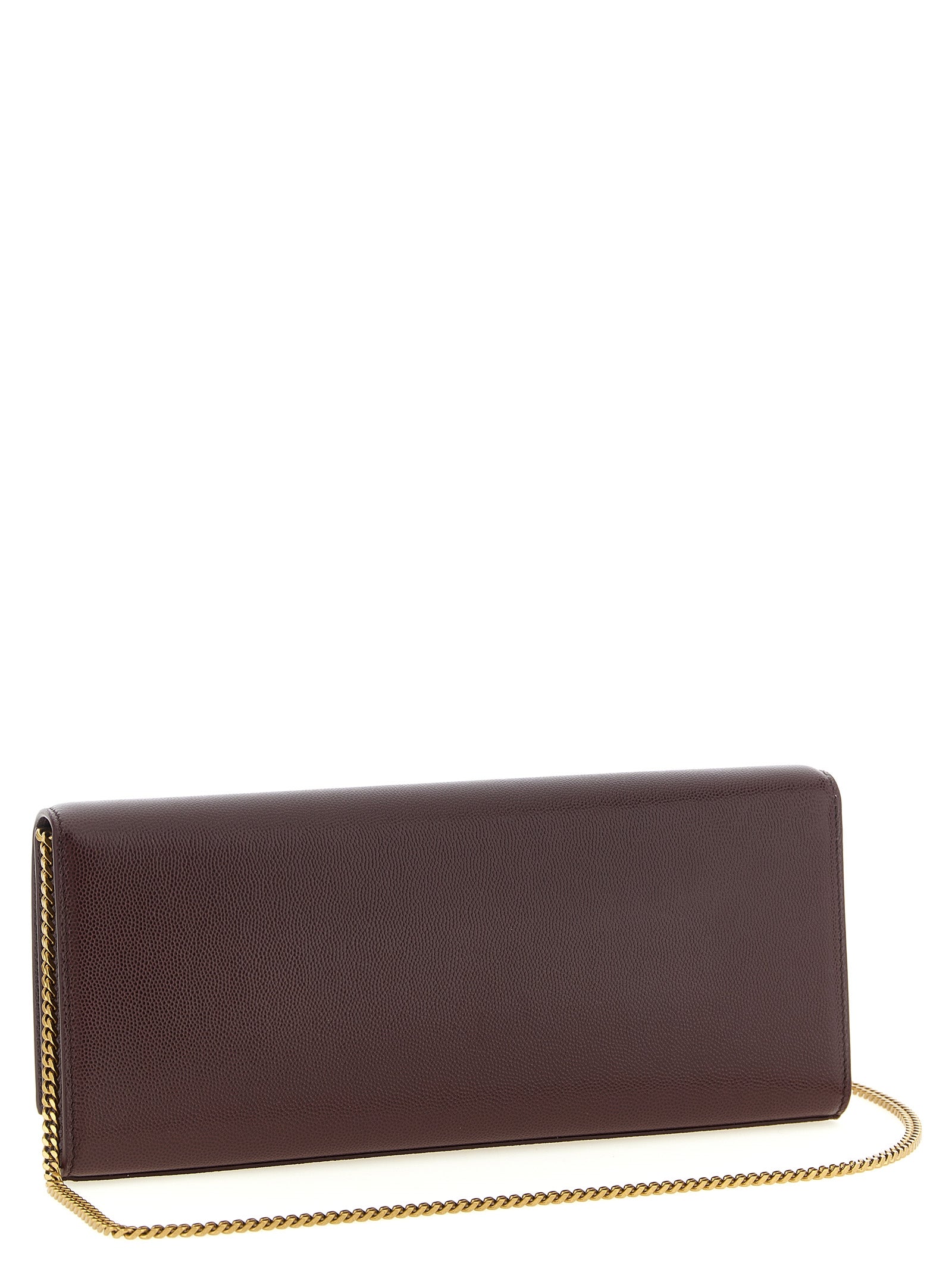 Saint Laurent Bordeaux Calfskin Clutch Bag Saint Laurent