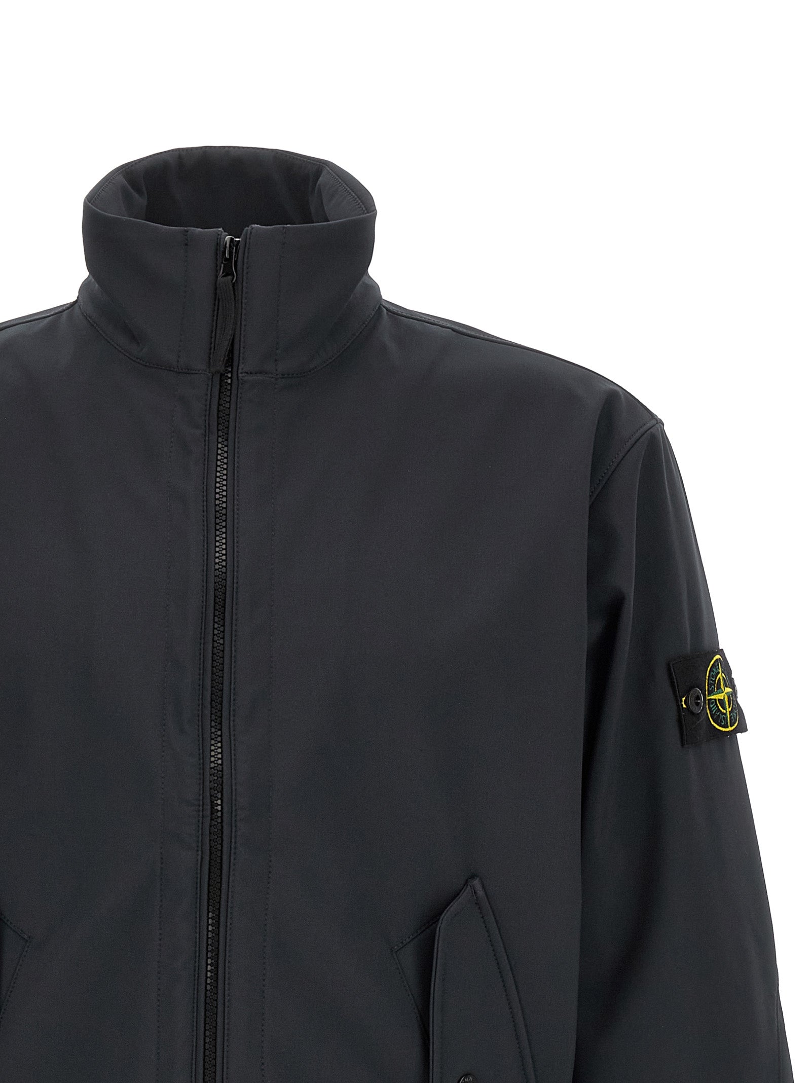 Stone Island Blue Polyester Shell Jacket Stone Island