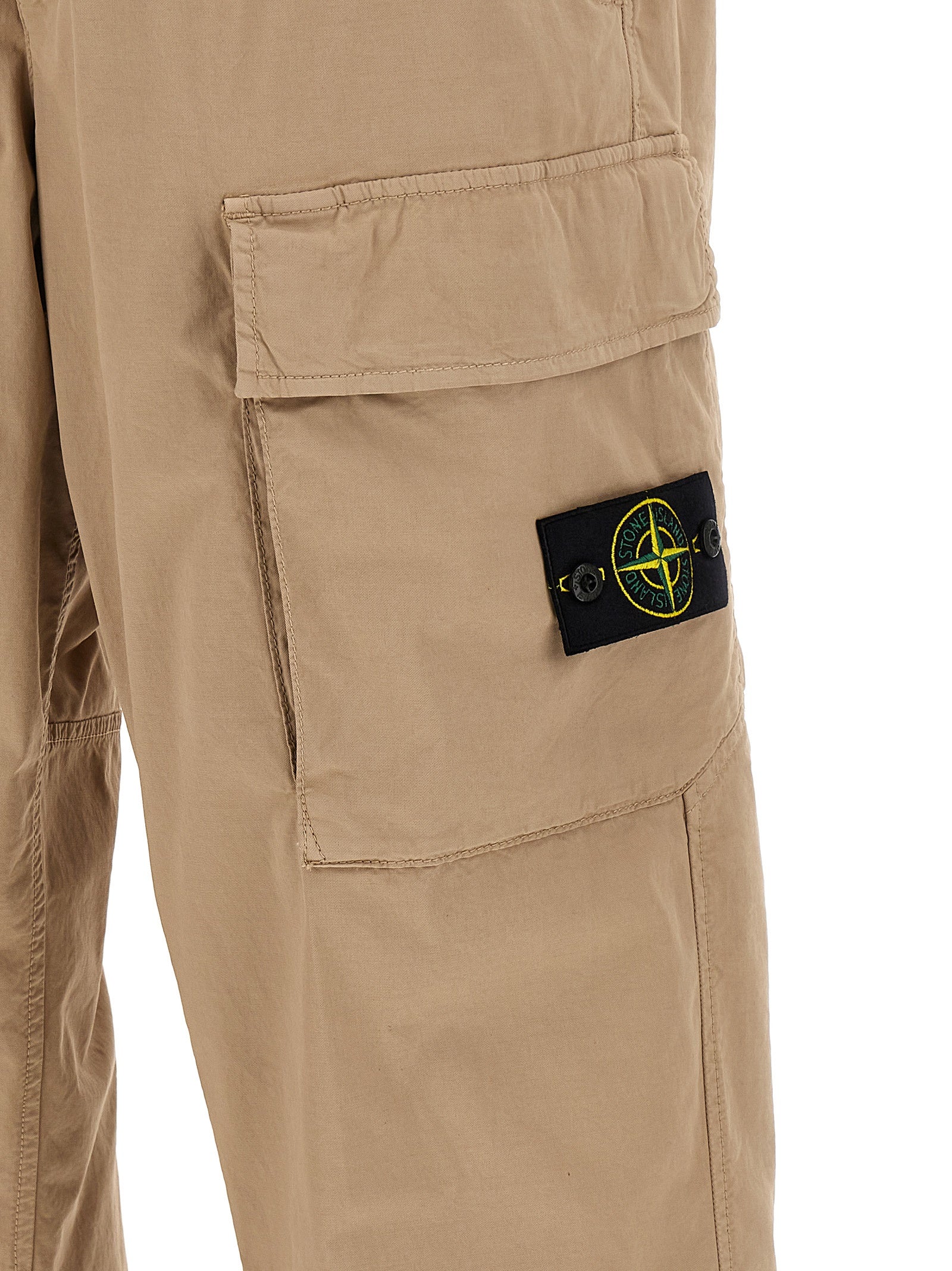 Stone Island Beige Cotton Cargo Pants Stone Island