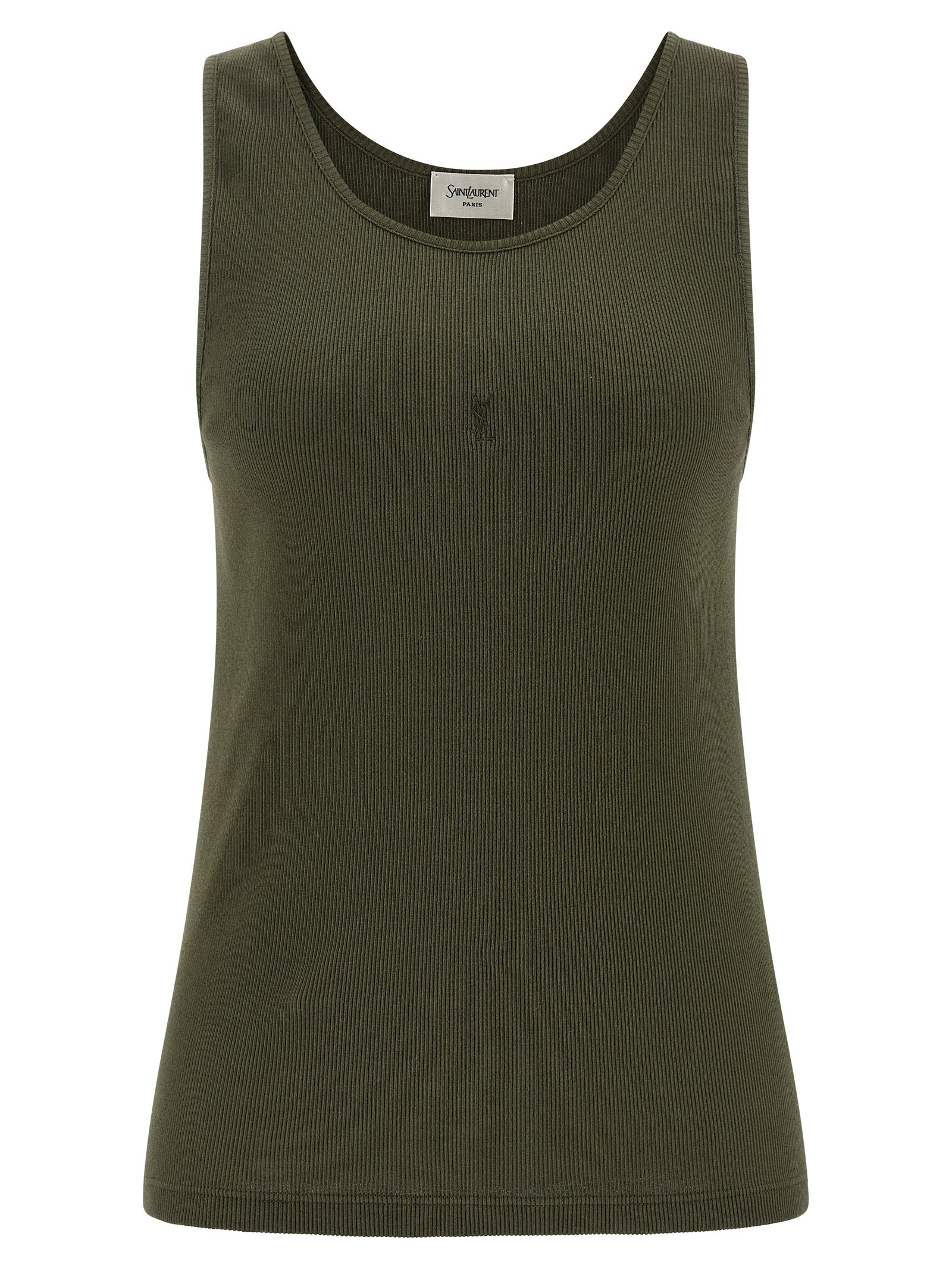 Saint Laurent Bicolor Cotton Tank Tops Saint Laurent
