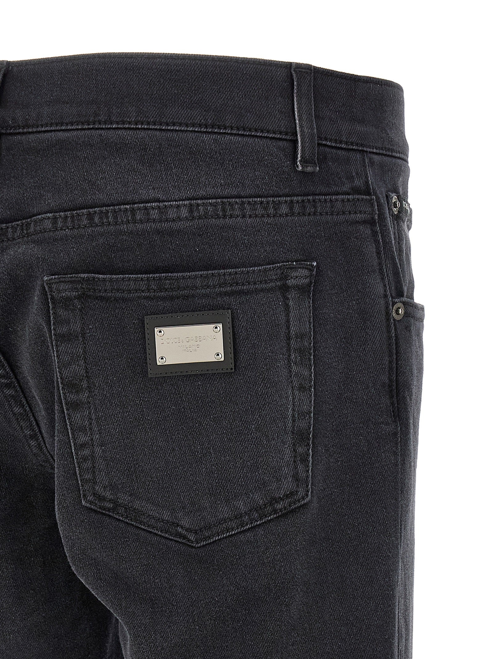 Dolce & Gabbana Black Cotton Straight-Leg Jeans Dolce & Gabbana