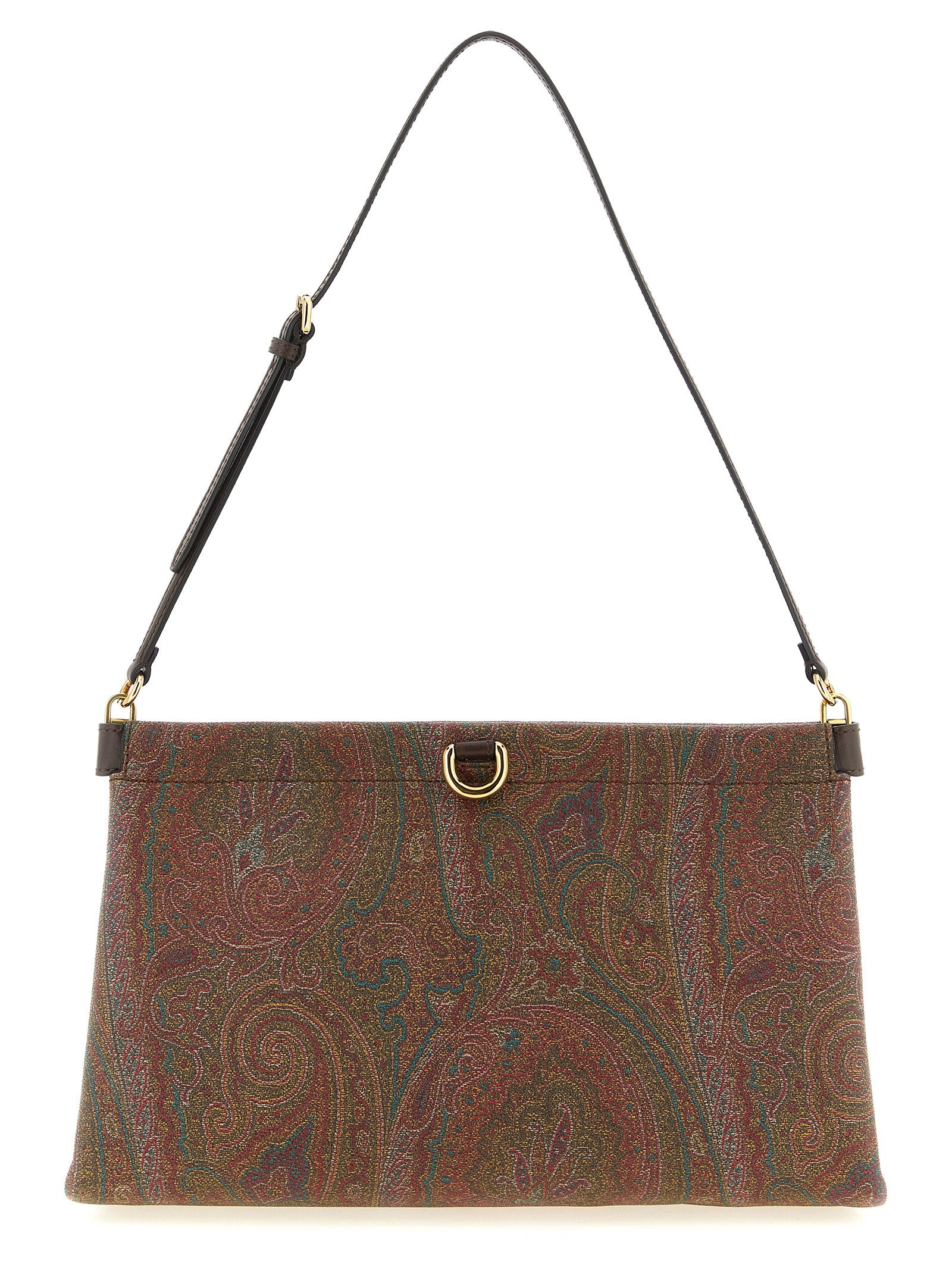 Etro Brown Cotton Clutch Bag Etro