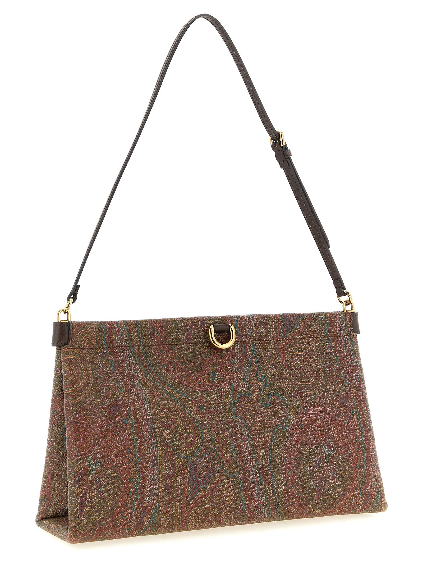 Etro Brown Cotton Clutch Bag Etro