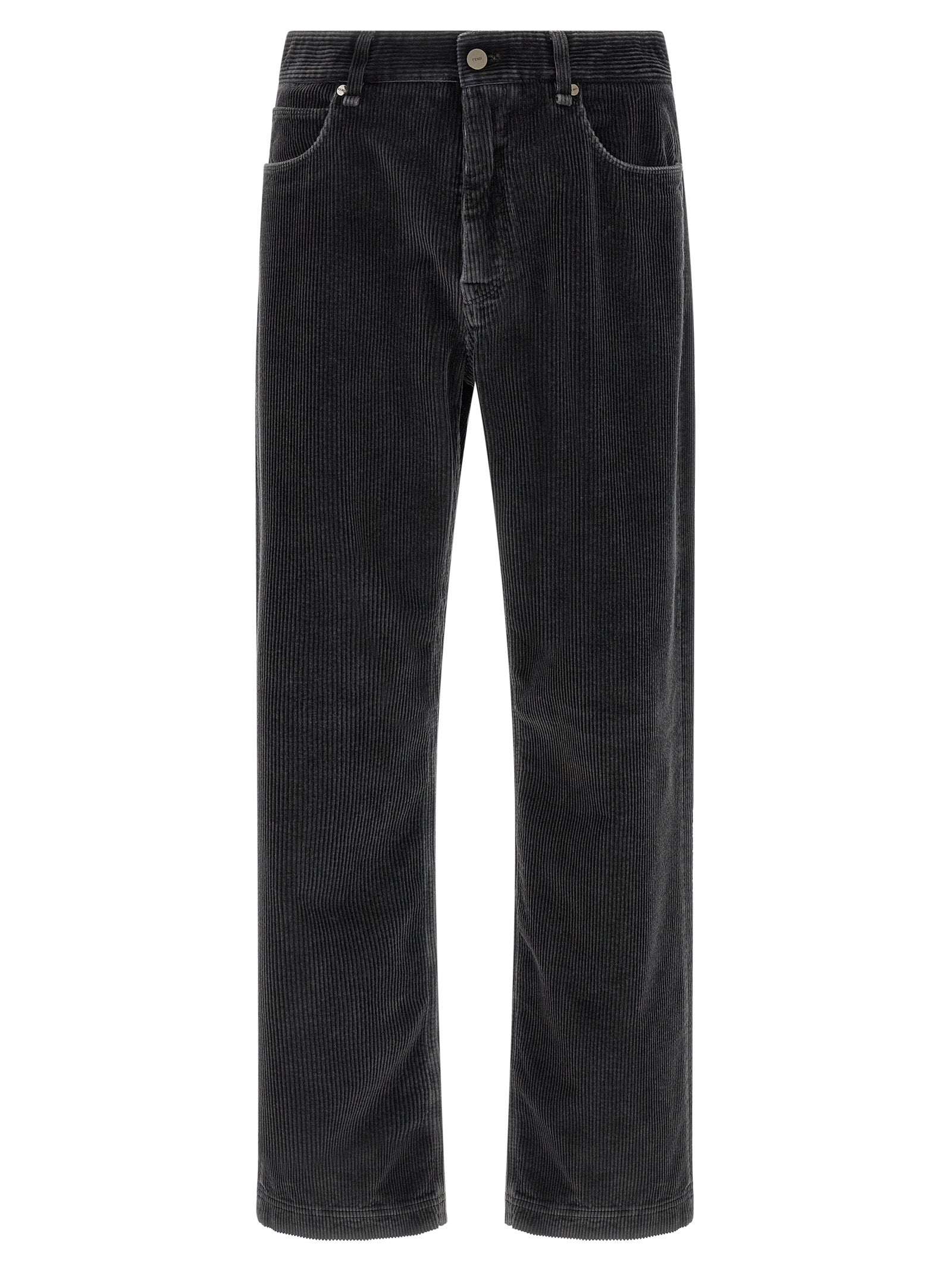Fendi Gray Cotton Casual Pants Fendi