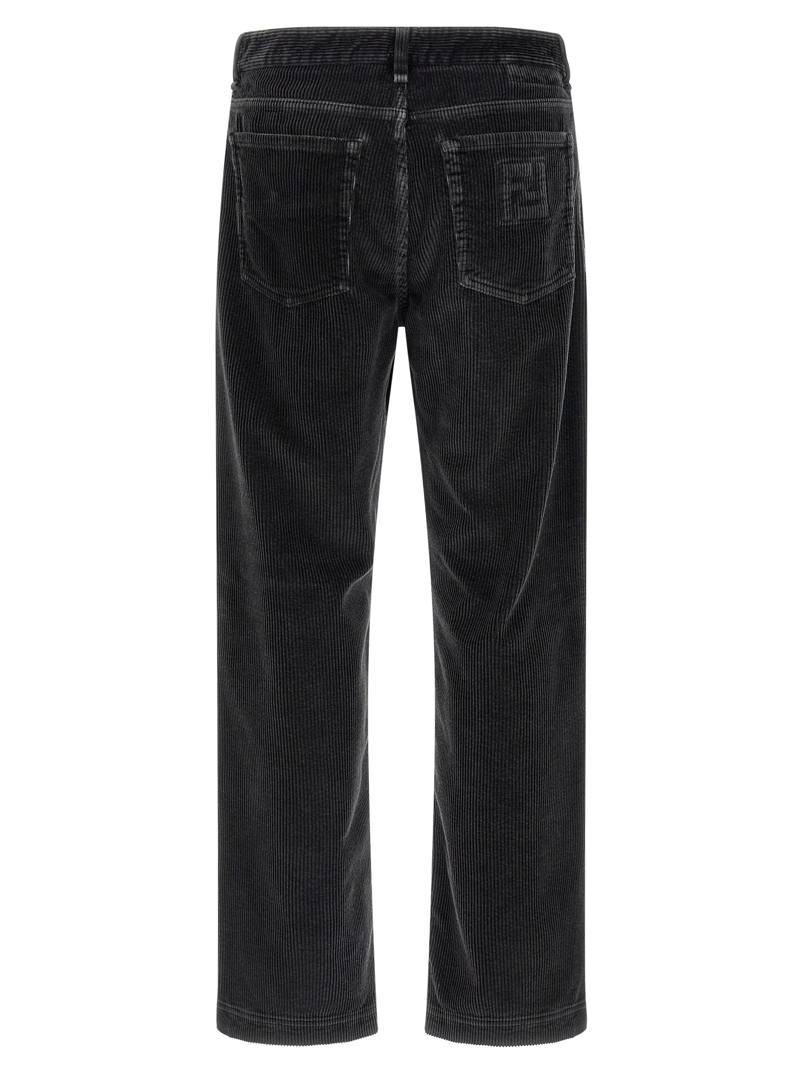 Fendi Gray Cotton Casual Pants Fendi