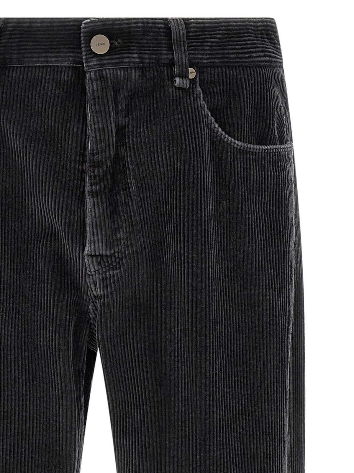 Fendi Gray Cotton Casual Pants Fendi
