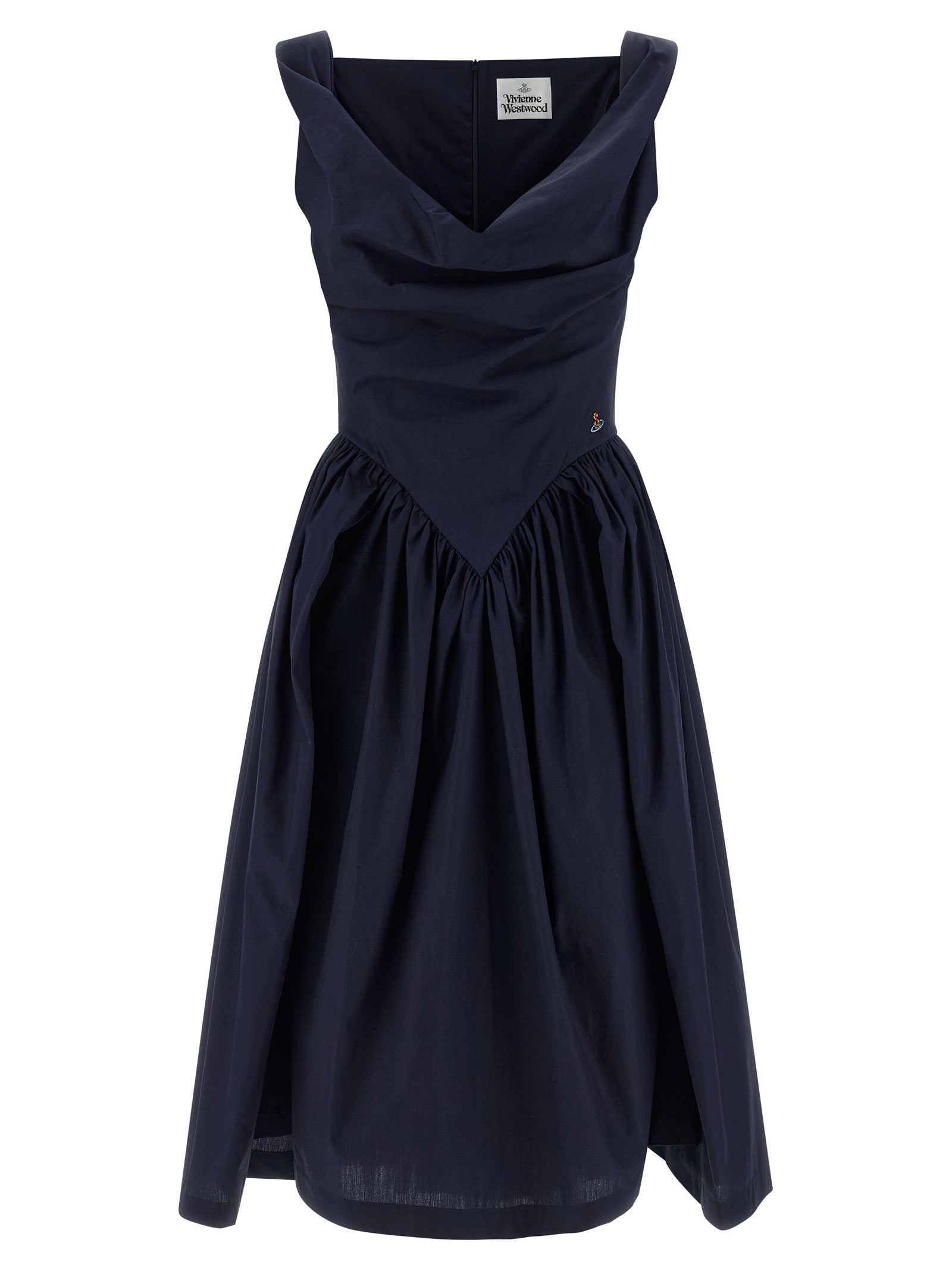 Vivienne Westwood Blue Cotton Midi Dress Vivienne Westwood