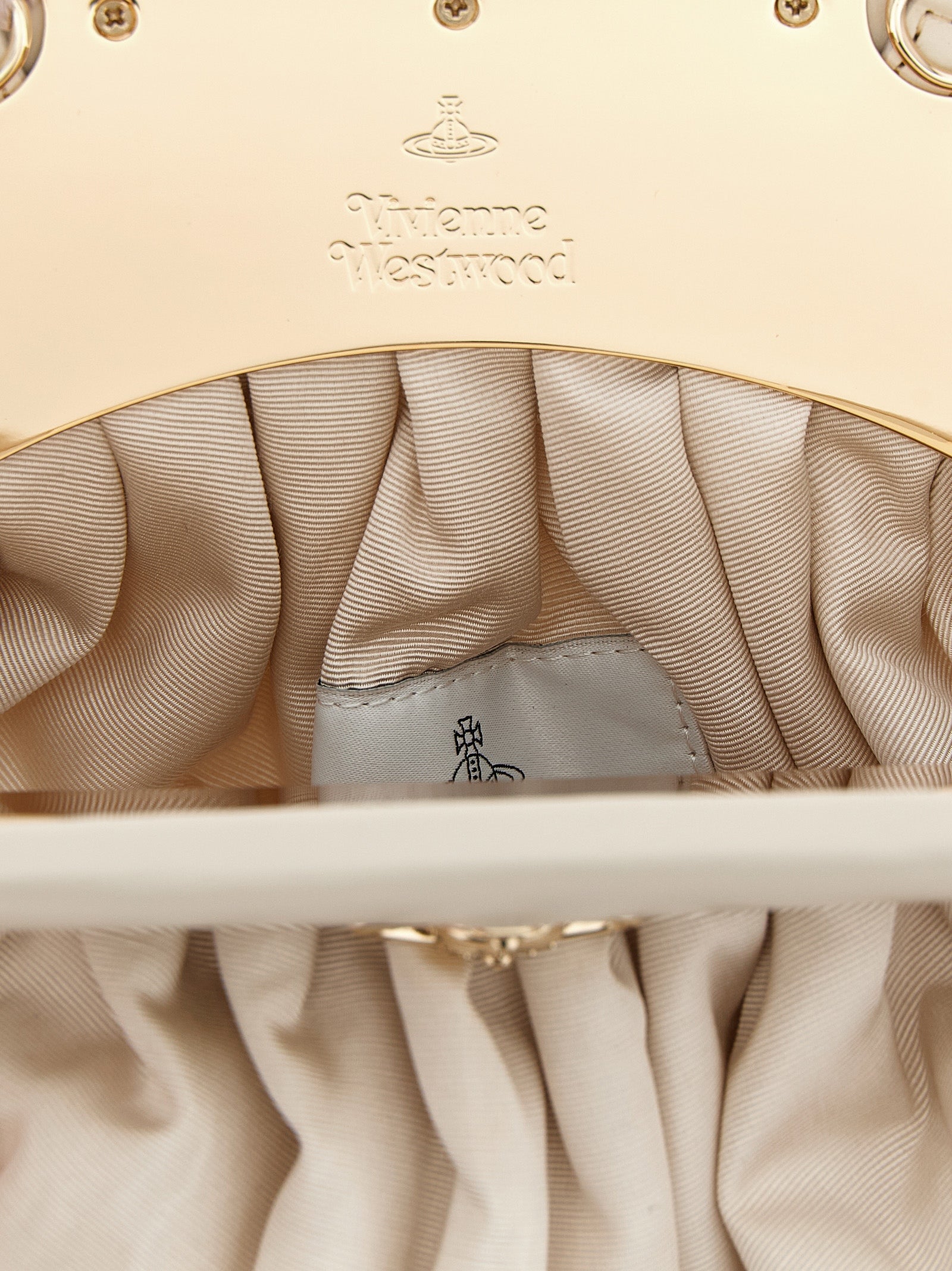 Vivienne Westwood Beige Viscose Clutch Bag Vivienne Westwood