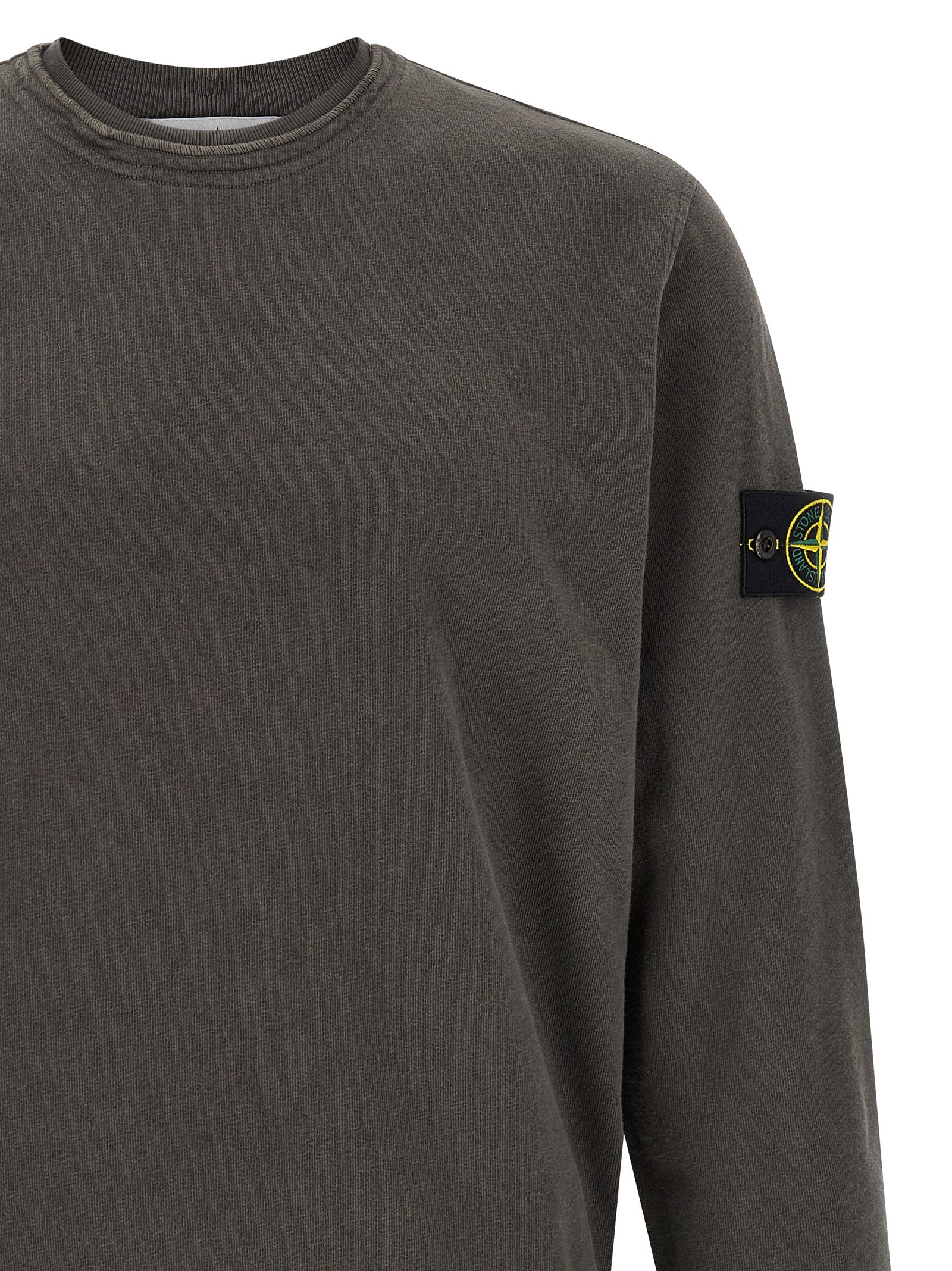Stone Island Gray Cotton Sweatshirt Stone Island