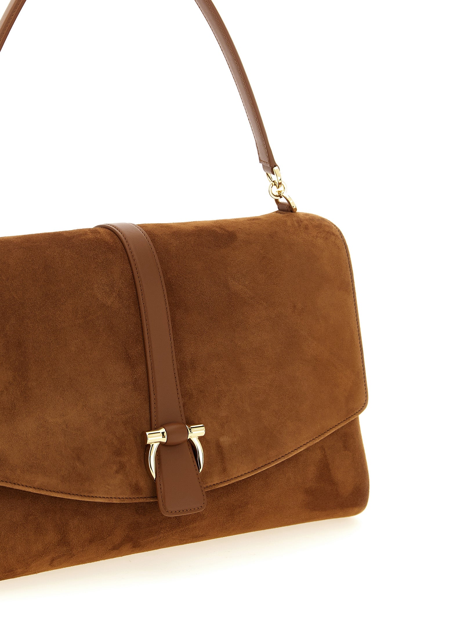 Ferragamo Brown Goatskin Shoulder Bag Ferragamo