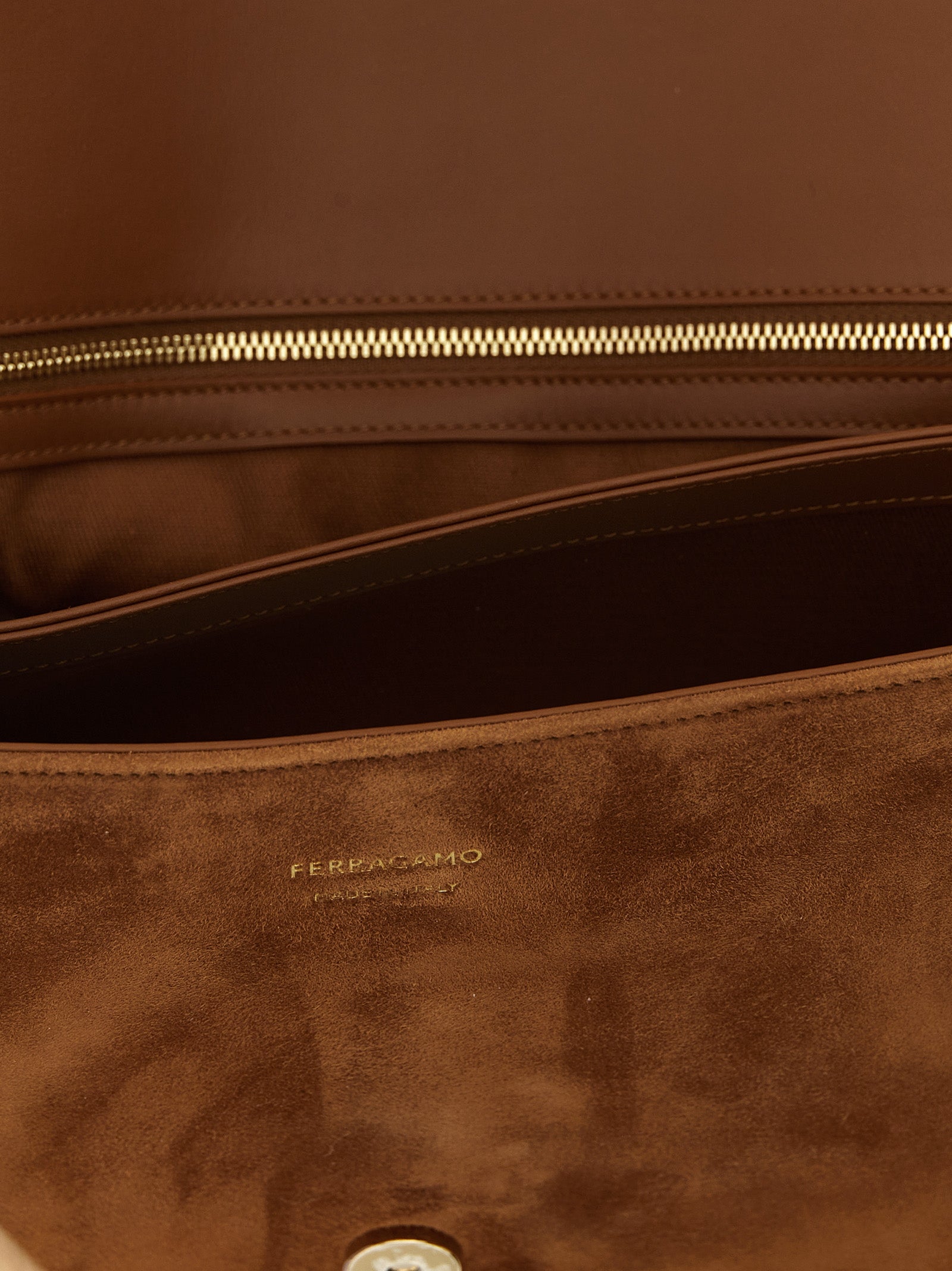 Ferragamo Brown Goatskin Shoulder Bag Ferragamo