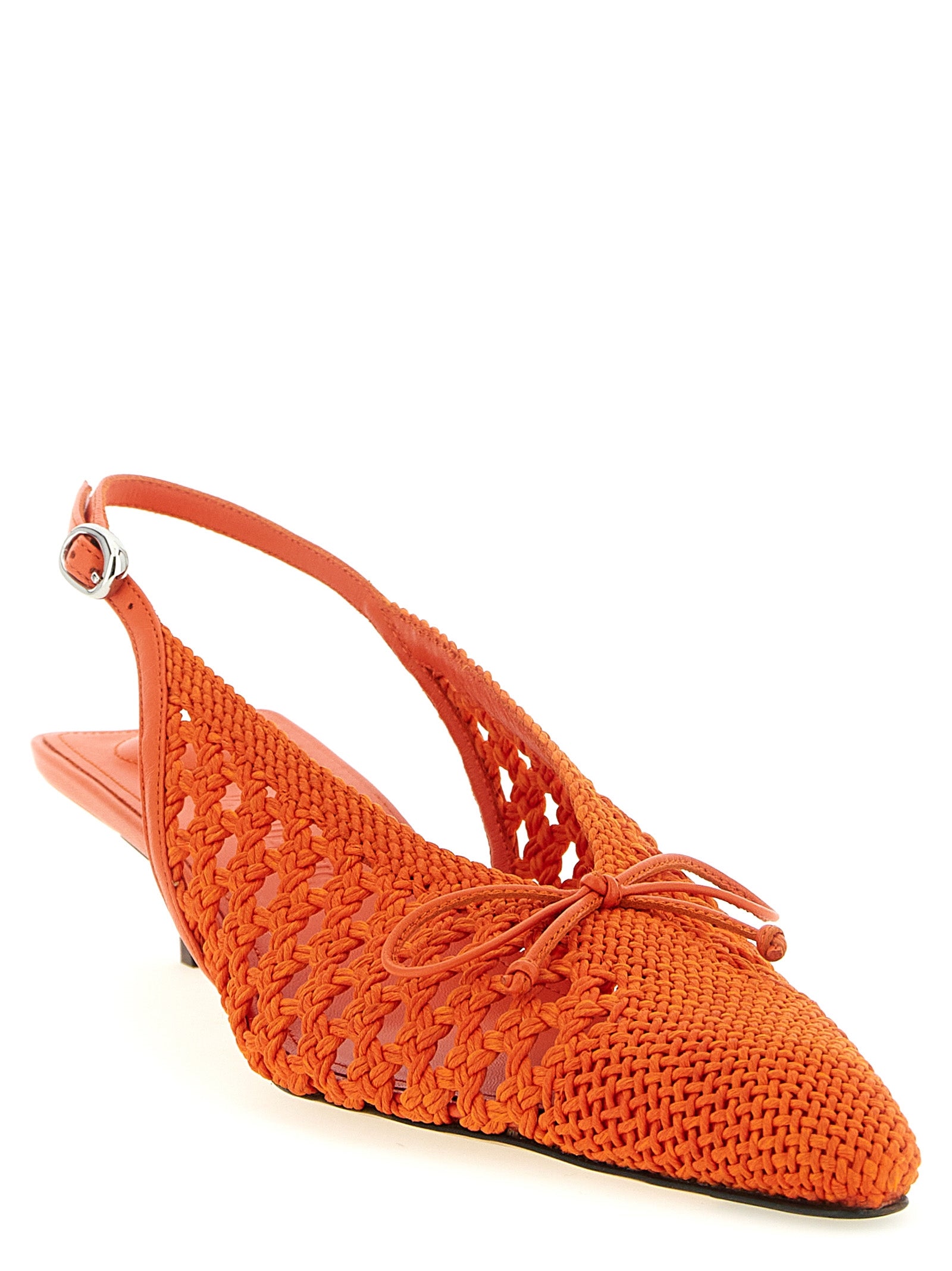 Jacquemus Orange Polyester Mid Heel Pumps Jacquemus