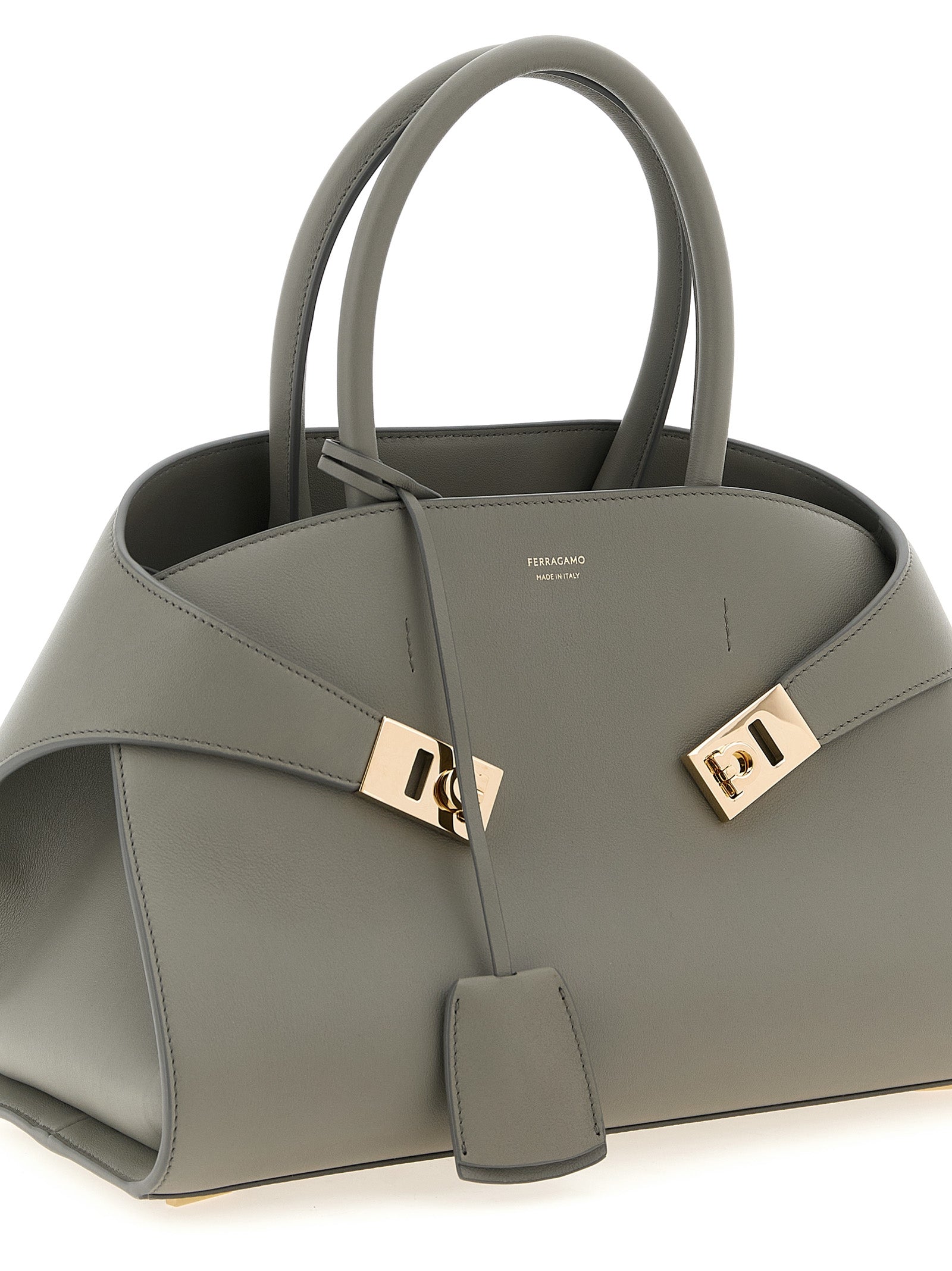 Ferragamo Gray Calfskin Handbag Ferragamo