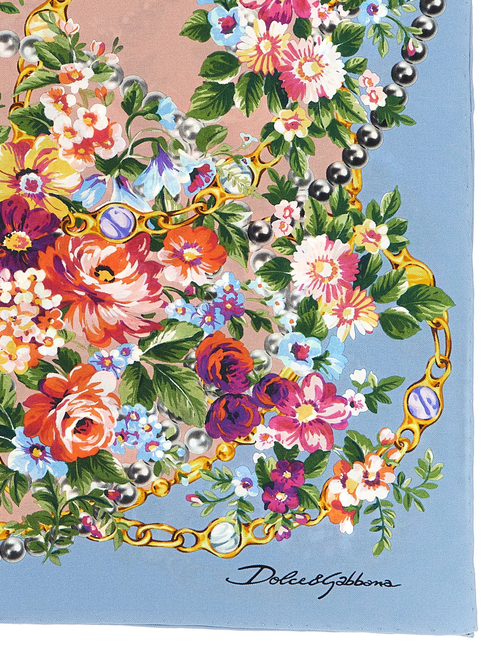 Dolce & Gabbana Blue Silk Scarf Dolce & Gabbana