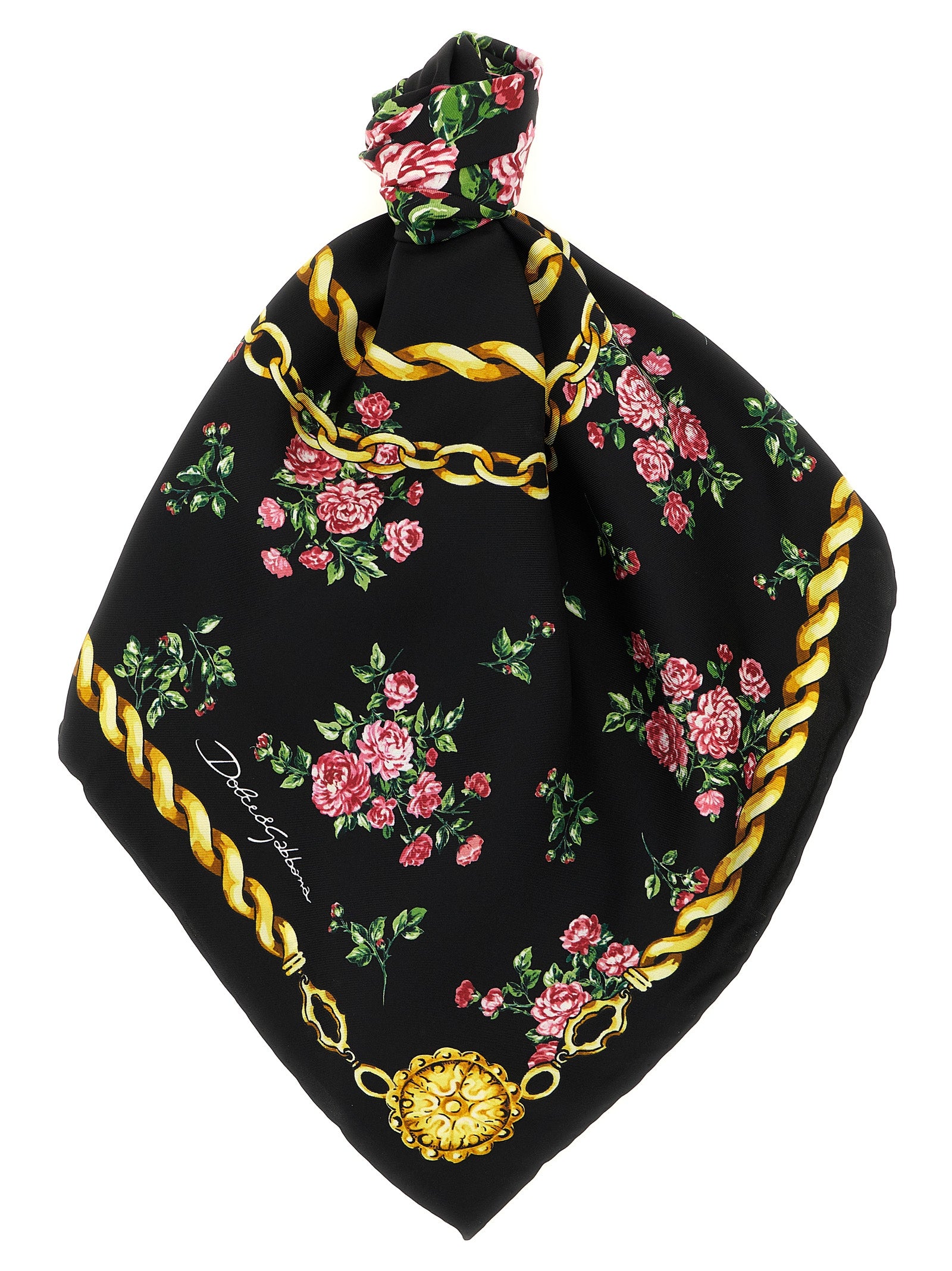 Dolce & Gabbana Black Silk Scarf Dolce & Gabbana