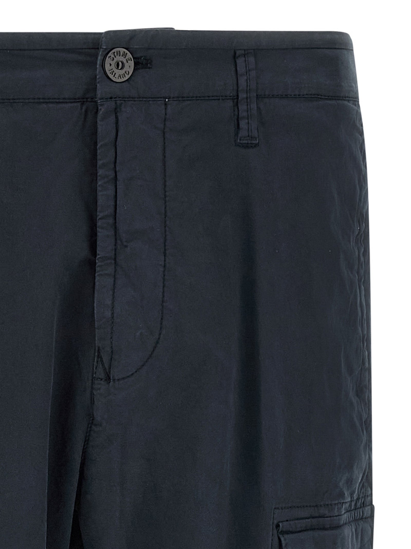 Stone Island Blue Cotton Cargo Pants Stone Island