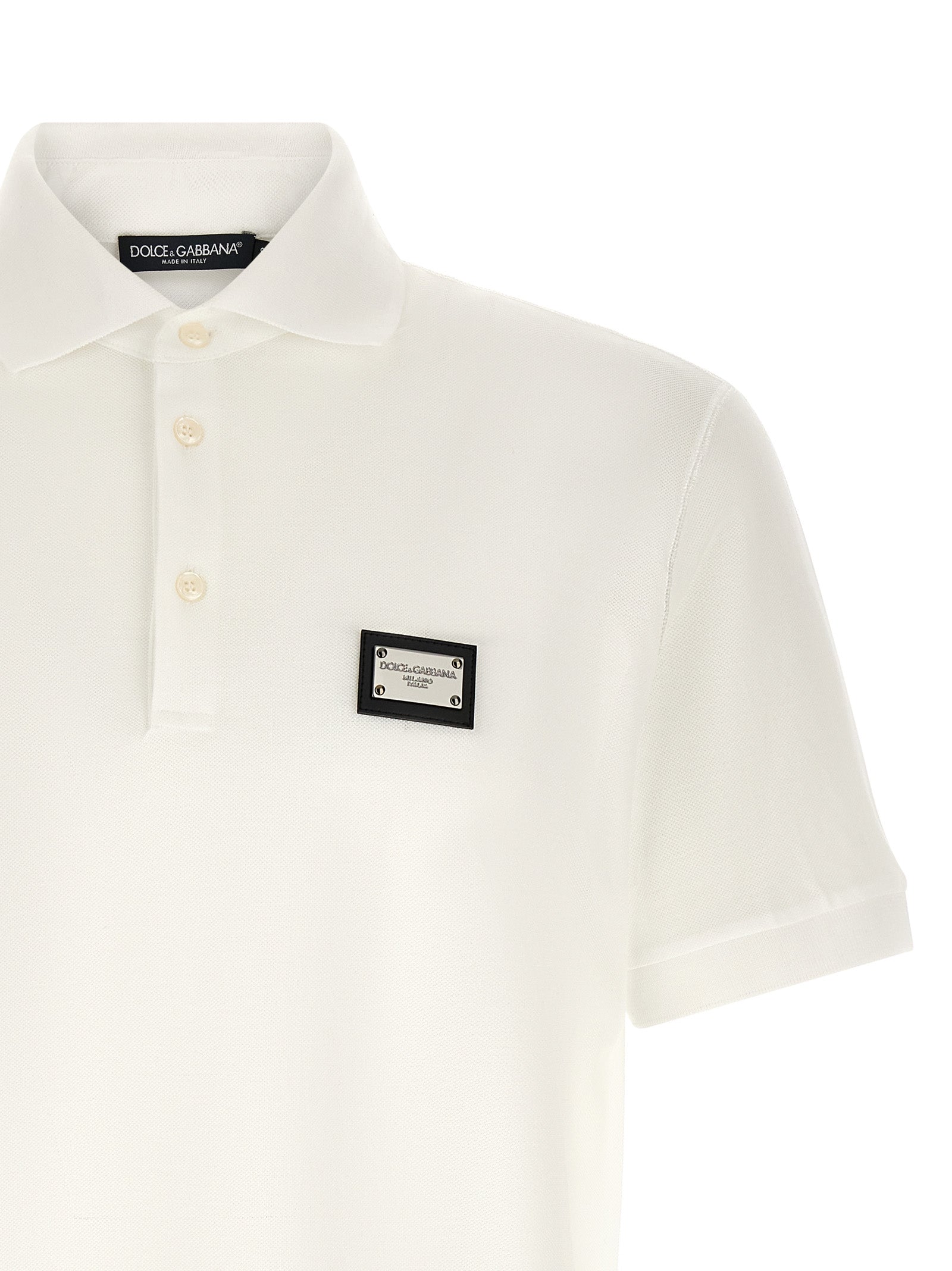 Dolce & Gabbana White Cotton Polo Shirt Dolce & Gabbana
