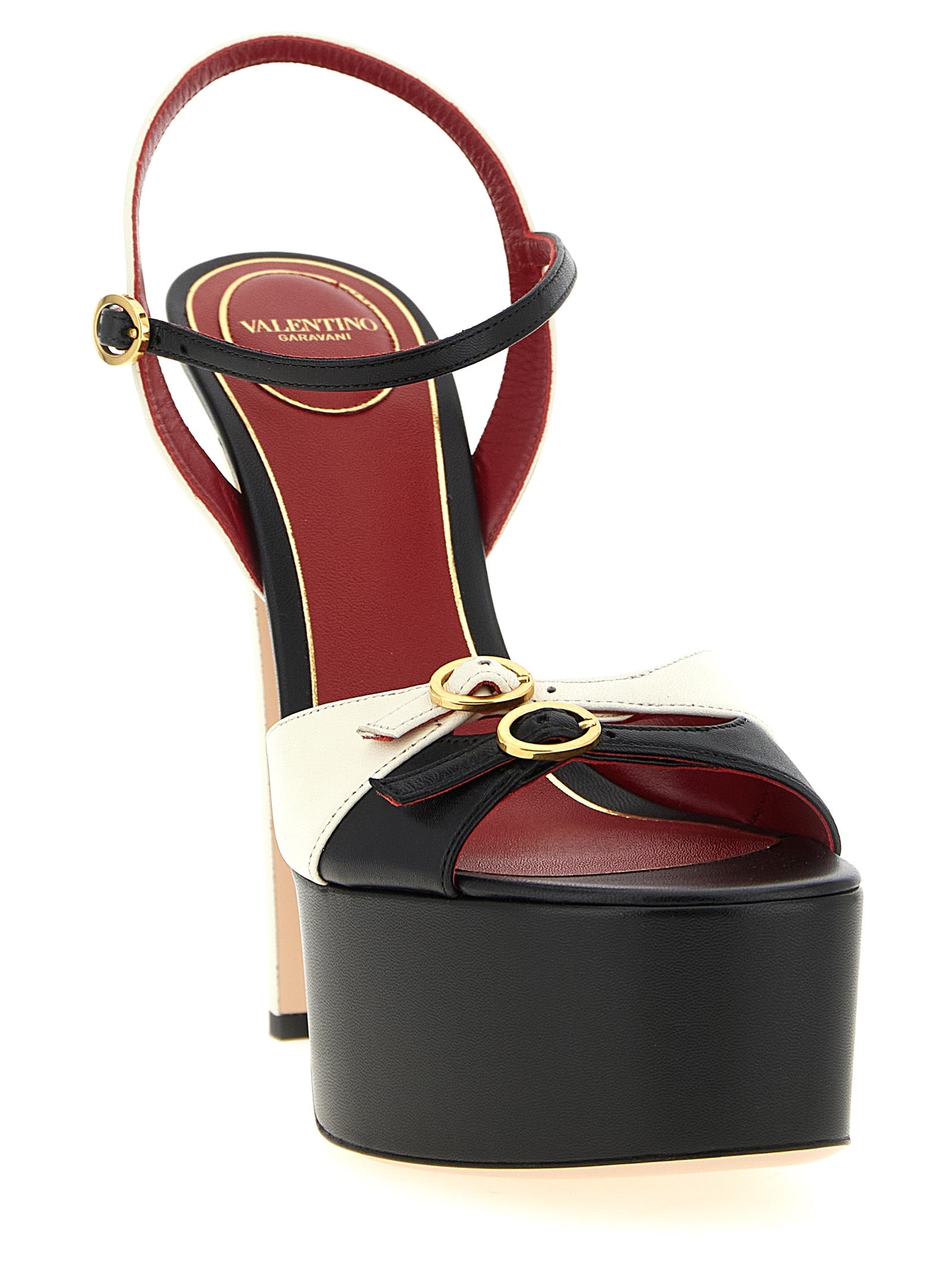 Valentino Garavani Bicolor Calfskin Stiletto Heel Sandals Valentino Garavani