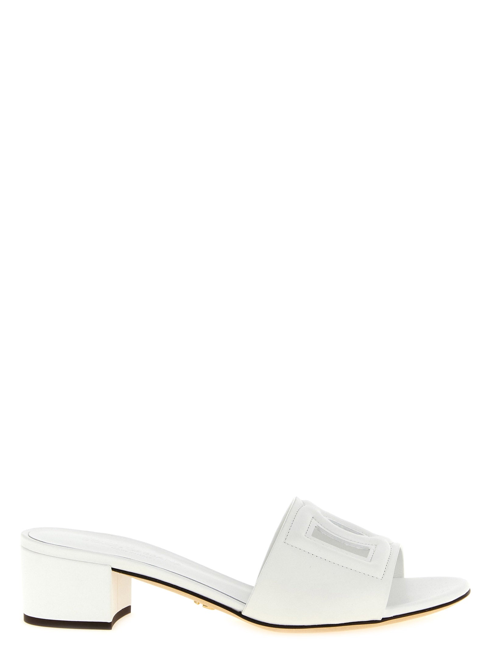 Dolce & Gabbana White Calfskin Platform Sandals Dolce & Gabbana