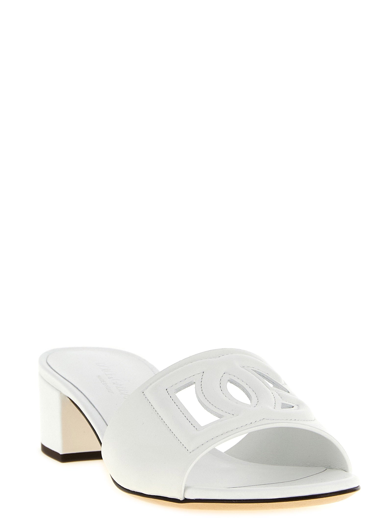 Dolce & Gabbana White Calfskin Platform Sandals Dolce & Gabbana