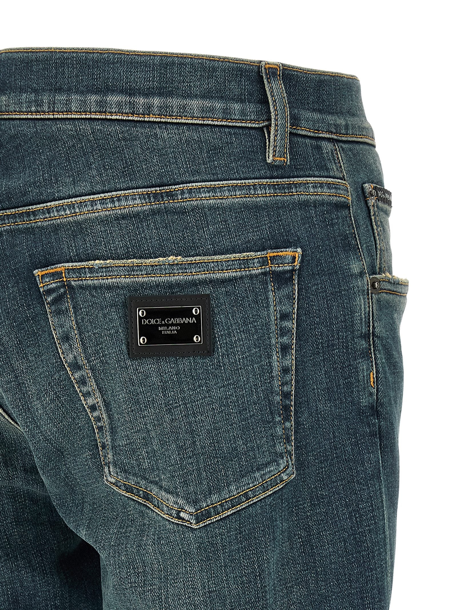 Dolce & Gabbana Blue Cotton Slim Fit Jeans Dolce & Gabbana