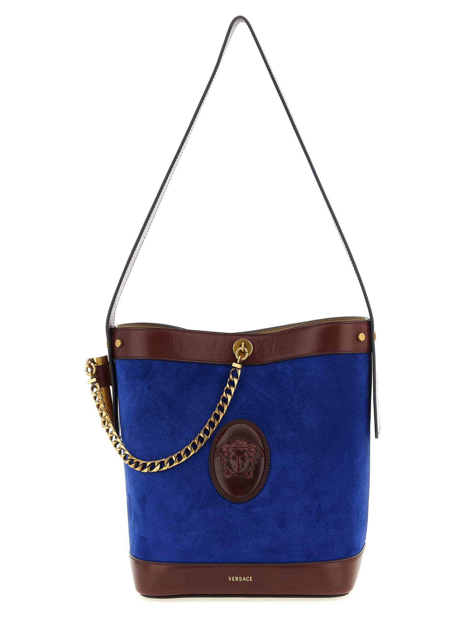 Versace Blue Calfskin Shoulder Bag Versace