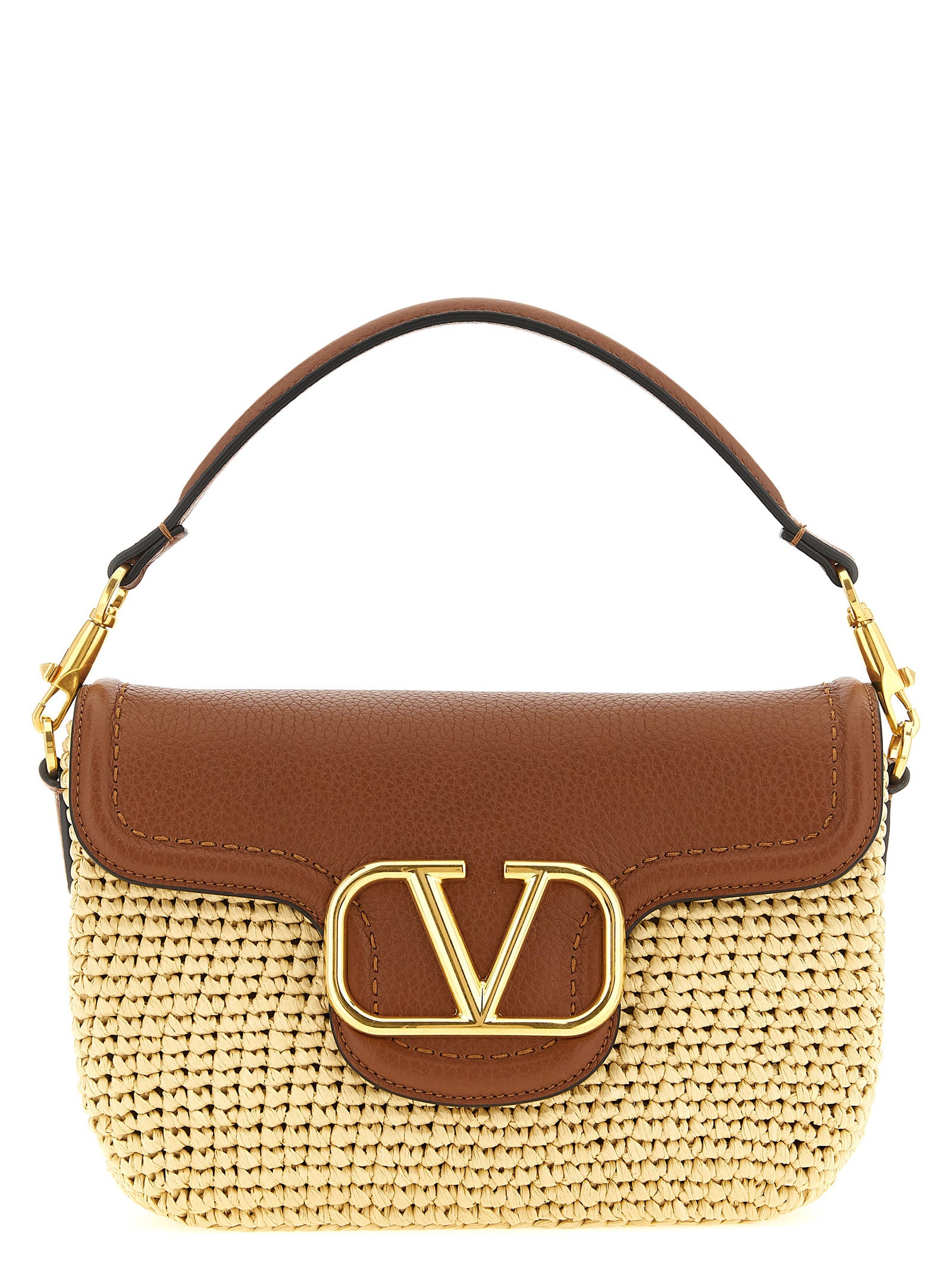 Valentino Garavani Brown Viscose Shoulder Bag Valentino Garavani