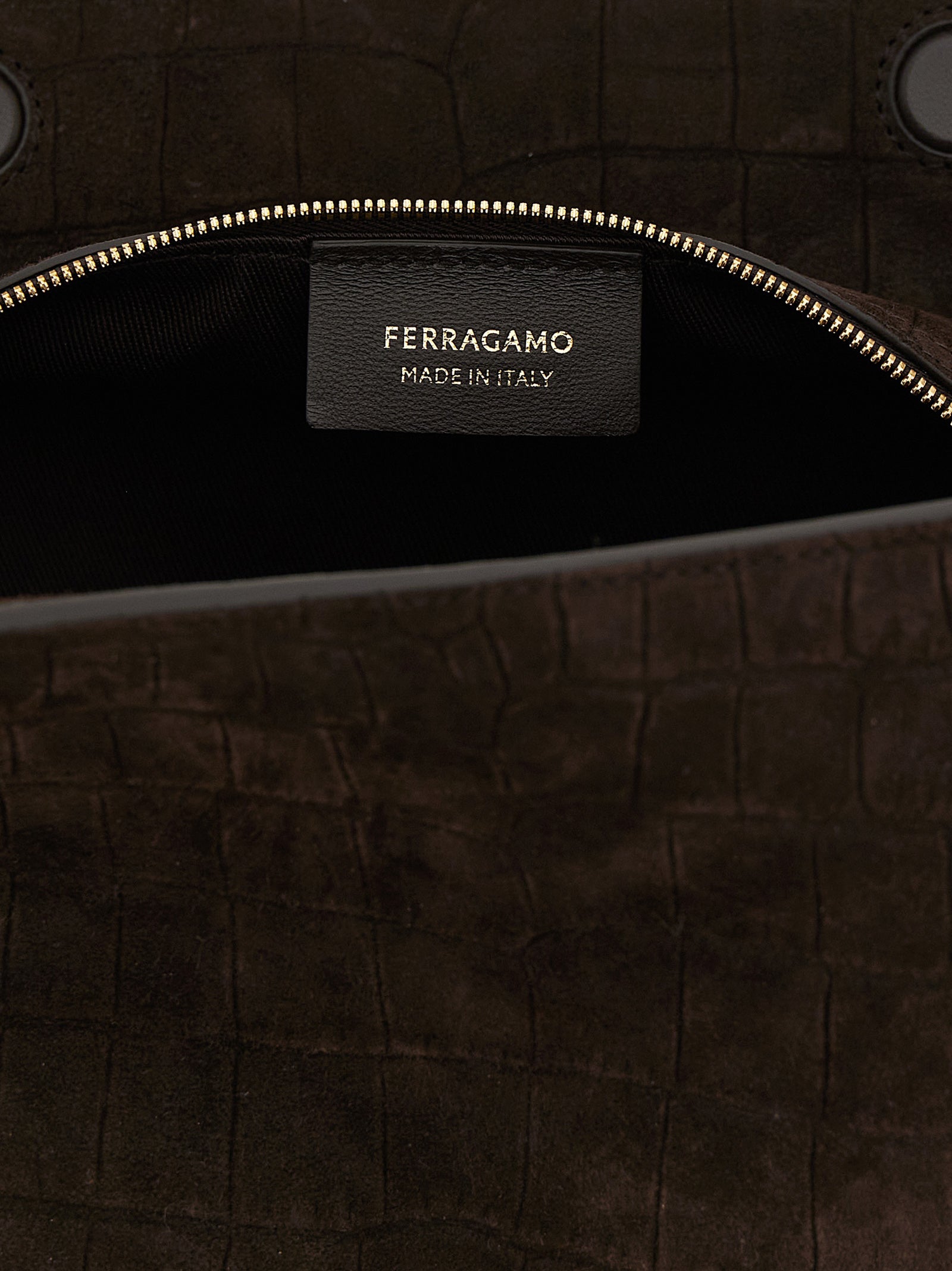 Ferragamo Brown Goatskin Shoulder Bag Ferragamo